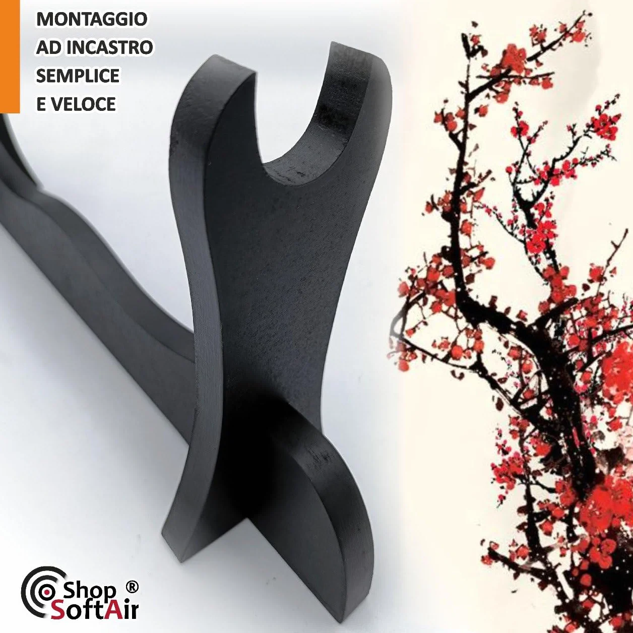 Katana Soporte de pie expositor de madera 1 plaza mesa