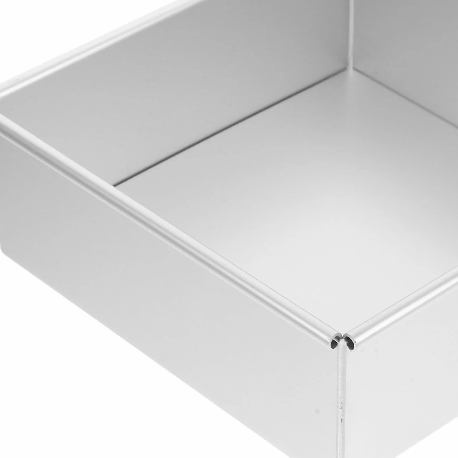 VOSAREA Molde Cuadrado para Pastel 2 Piezas de Aleación de Aluminio | Fondo Extraíble, Color Plata, Uso en Restaurantes y Tiendas de Postres, Diseño Reutilizable para Horneado