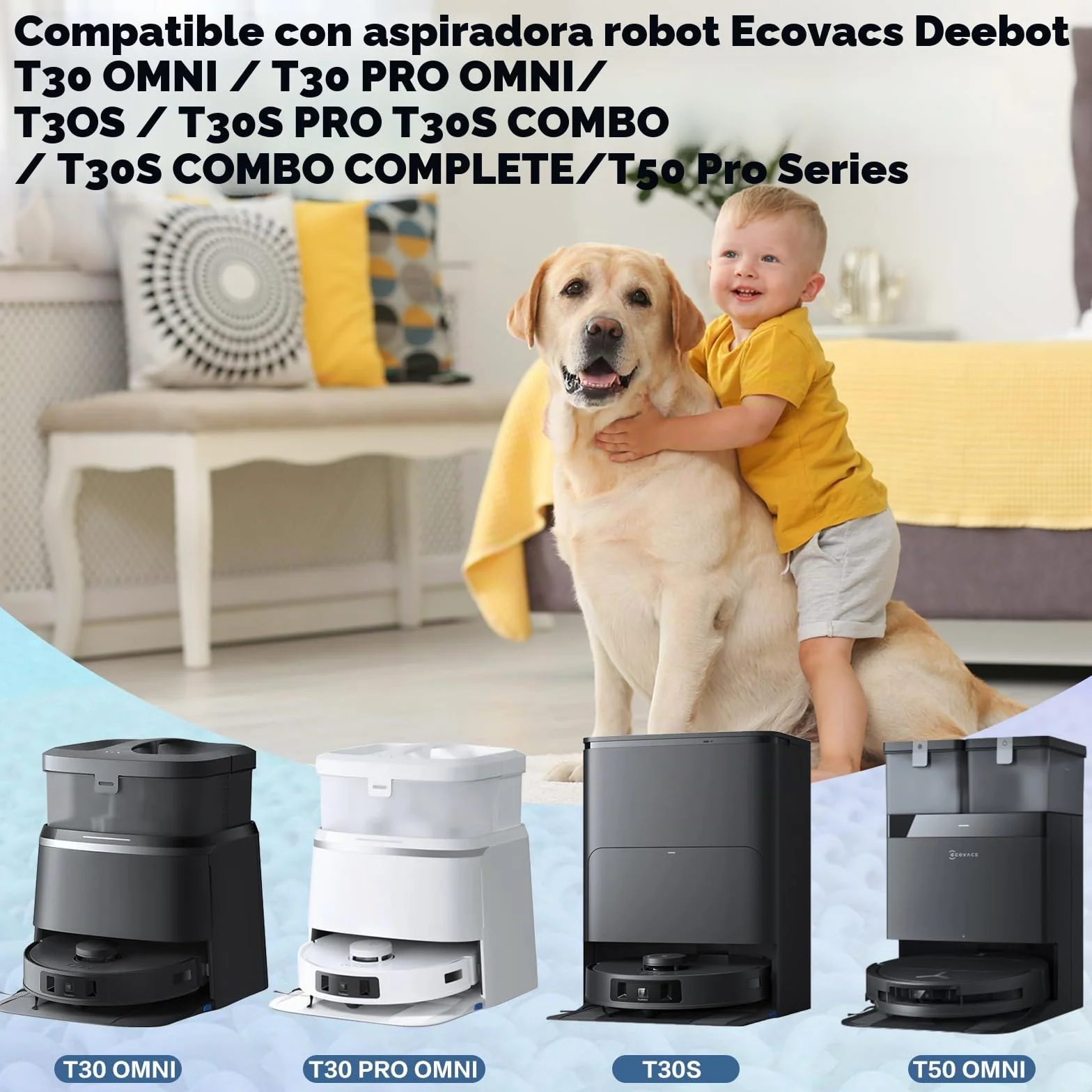 8 Mopas de Fregado para Dreame L10s Ultra Gen 3/Gen 2/L10/L20/X40/X50/L40/AE/L50/L50S/L40S Pro Ultra/Complete, Mova E30/E40/P50/V50 Ultra Robot Aspirador, Recambios Reutilizable y Lavable