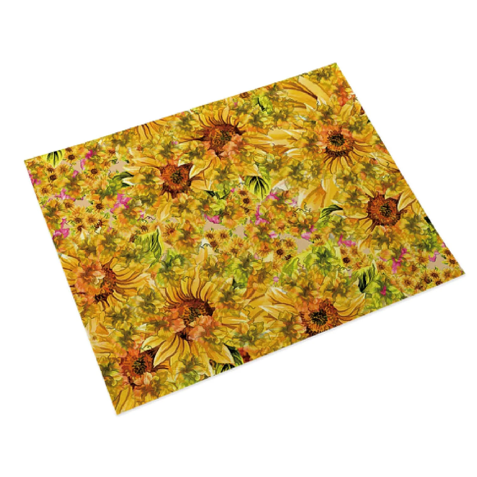 Manteles Individuales Girasol Amarillo Verde Salvamanteles Individuales Algodón Lino Lavable Individuales Mesa Resistente al Calor Bajoplatos Tapetes para Mesa Bajoplatos 30x45cm 6 Pcs