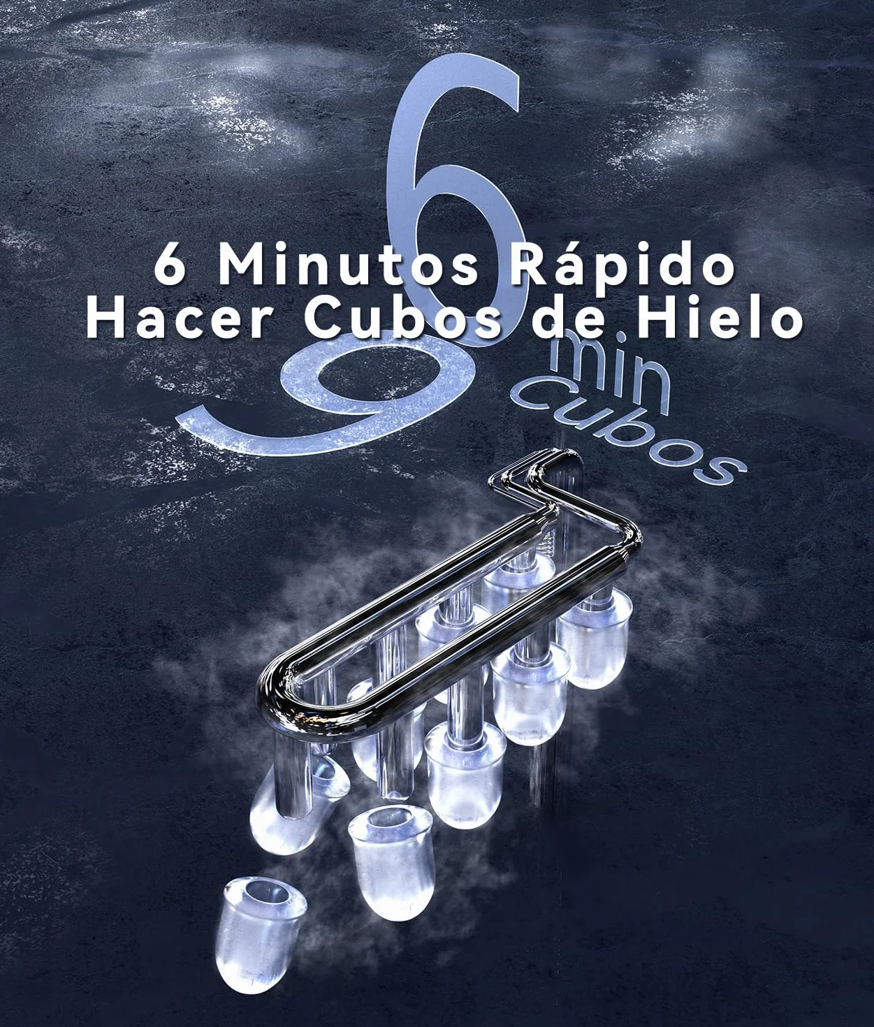 ecozy Máquina de Hielo, 12 Kg/24 Koras, 9 Cubitos de Hielo en 6 Minutos, 2 Tamaños de Hielo, Máquina de Hielo Autolimpiante, Maquina de Hielo Portátil Para Casa el Hogar/Fiesta/Cocina/Bar