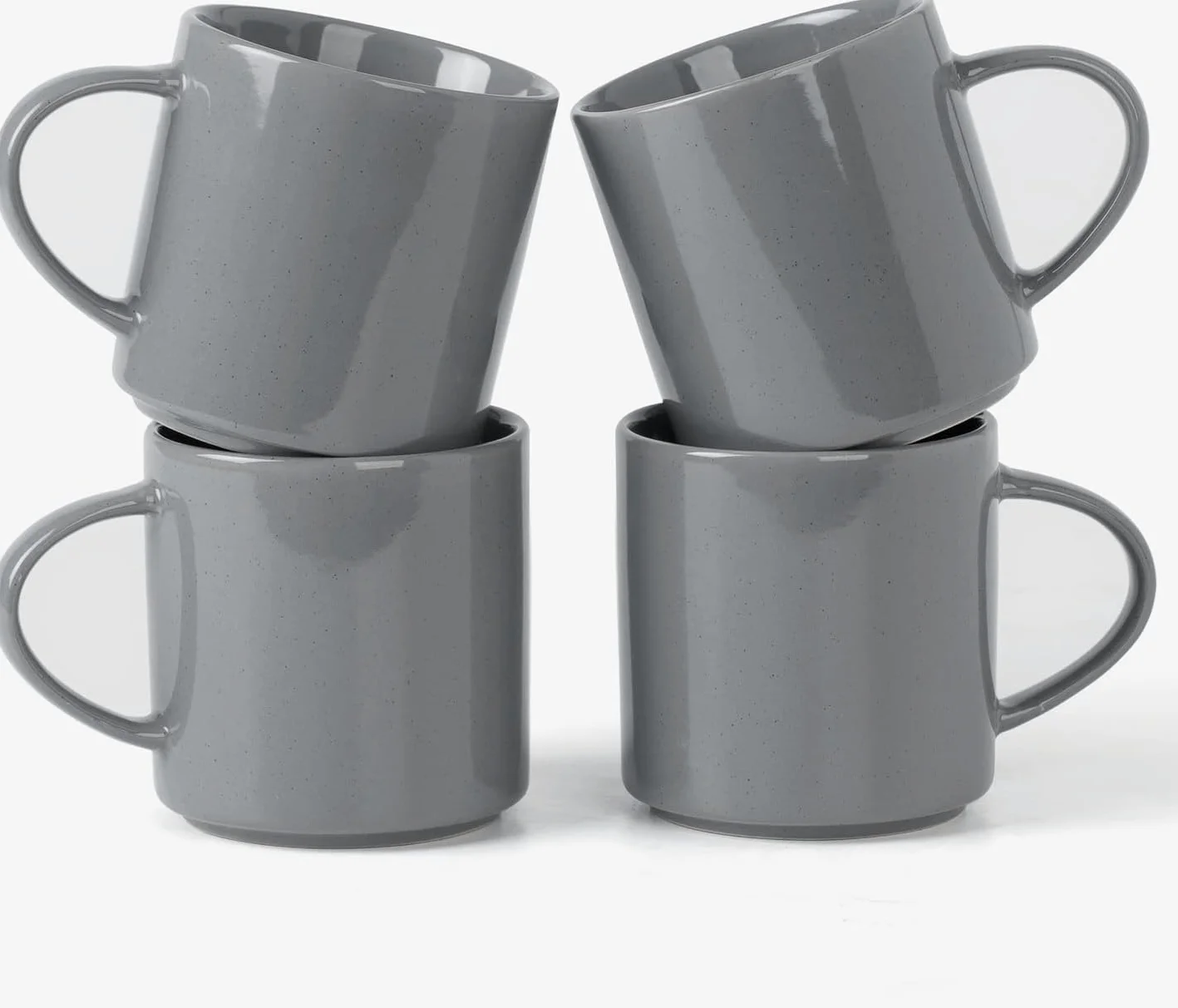Juego de 4 tazas de café de cerámica con asa grande, aptas para microondas y lavavajillas, perfectas para leche, capuchino, té y más, para los amantes del café