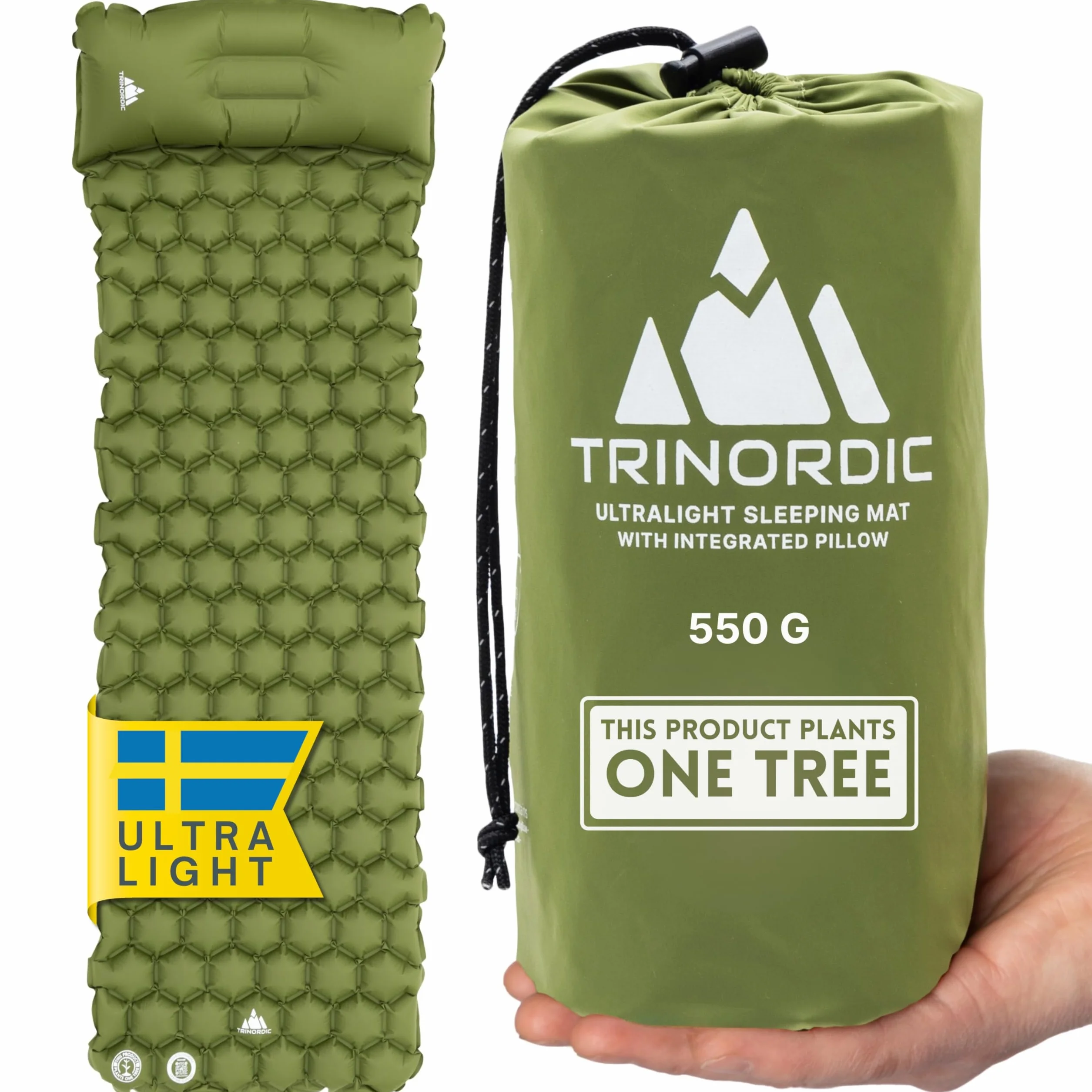 TRINORDIC Colchoneta de camping ultraligera inflable cama individual portátil