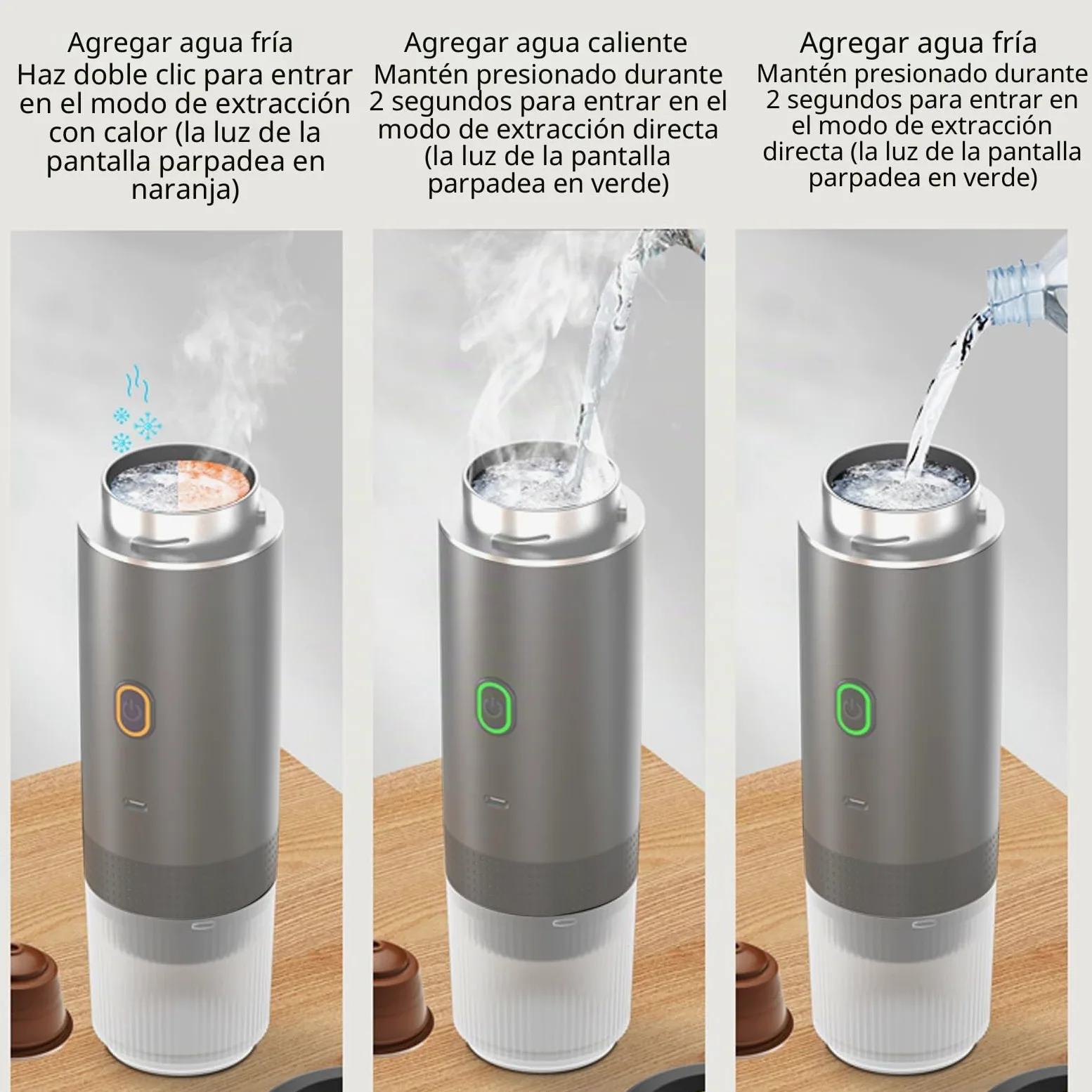 Máquina de café espresso portátil, 3 en 1, eléctrica, autocalentadora, de camping, mini cafetera de coche, recargable, 12 V con USB-C compatible con café molido y cápsula NS