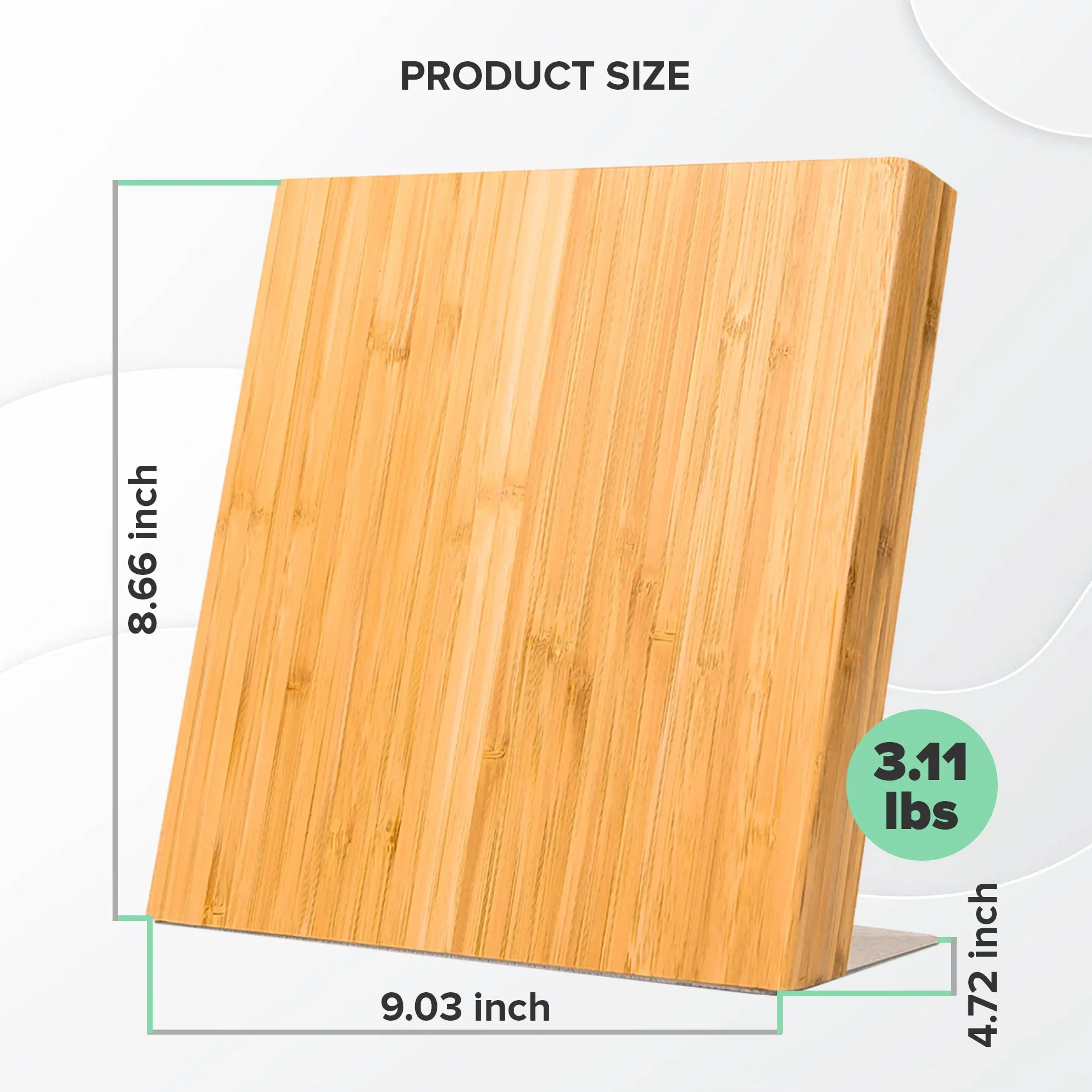 Coninx Bloque Magnético de Cuchillos | Soporte Cuchillos Cocina con Imán de Neodimio muy fuerte | Porta Cuchillos Cocina | Taco Cuchillos | Portacuchillos | Knife Block | Madera de Bambú