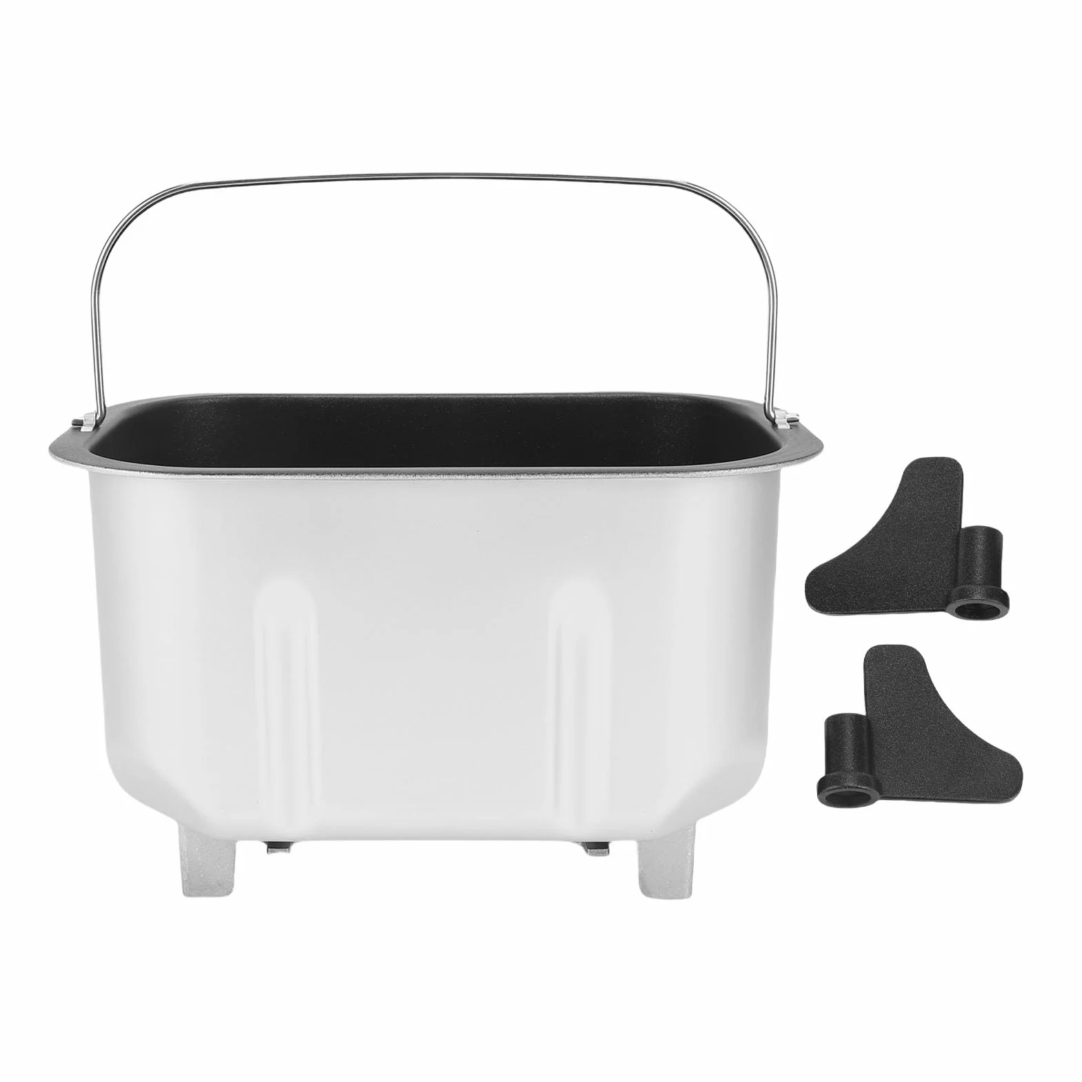 Cosiki Máquina para Hacer Pan de Tamaño Familiar, Máquina para Hacer Pan de Acero Inoxidable con Revestimiento Antiadherente, con Cubo para Mezclar Doble y Paletas para Mezclar para el Hogar, Cocina,