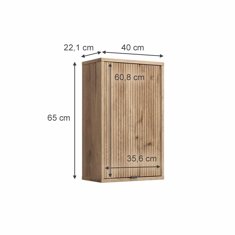 Vicco Mueble de baño Eliza, Roble Vikingo, 40 x 65 cm con una Puerta, Apto para Almacenamiento de artículos de baño montado en la Pared