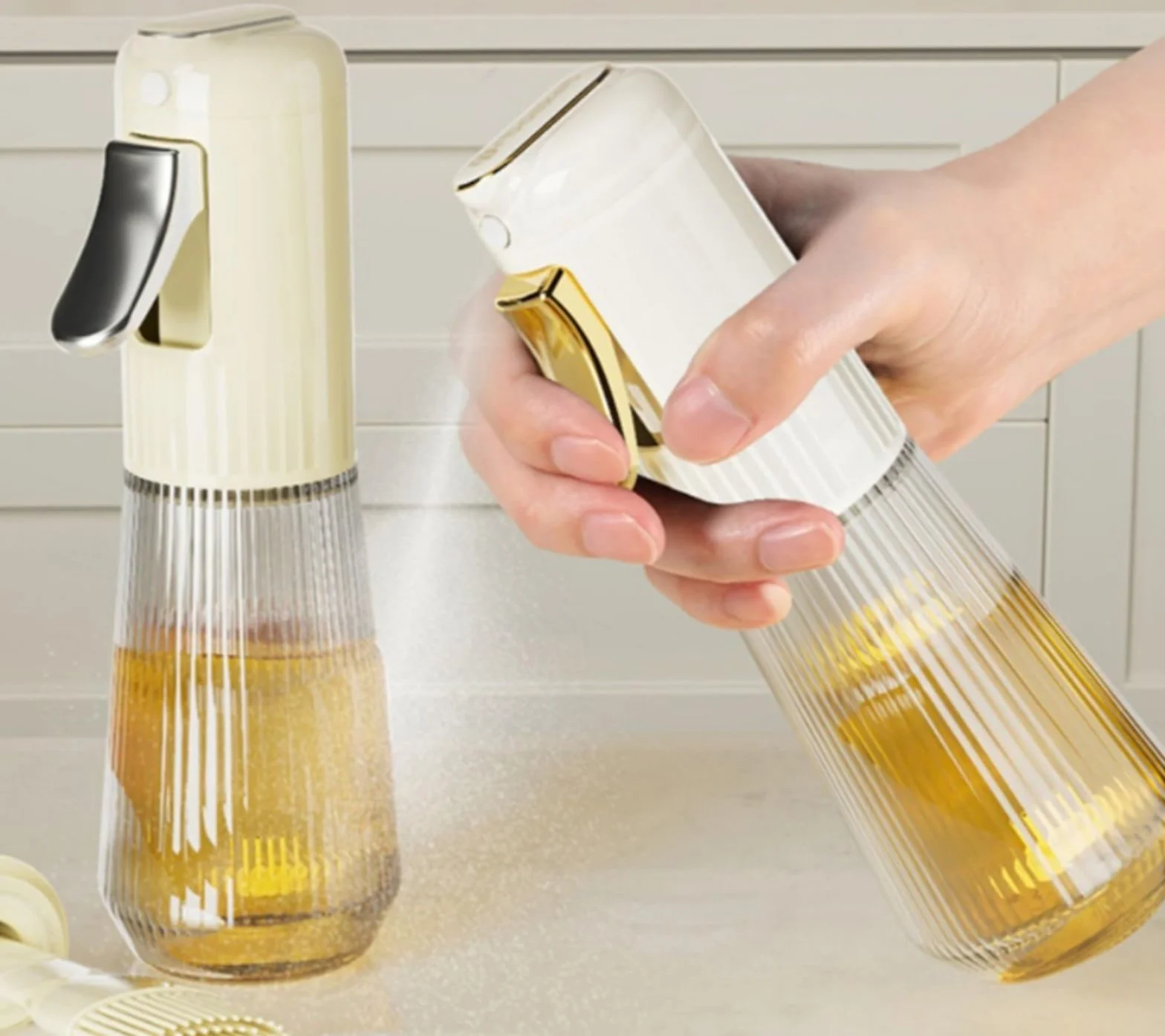 Dispensador de Aceite y Vinagre Dispensador De Aceite Oliva Vidrio For Uso Doméstico For Freidoras Aire, Ensaladas Y Parrillas Jarra de Aceite(White)