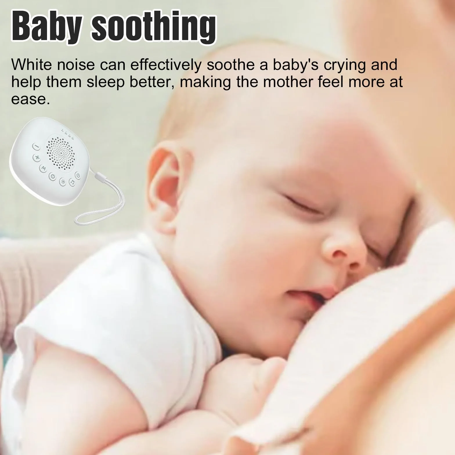 White Noise Machine Baby con luz nocturna regulable, temporizador, función de memoria, carga USB, ruido blanco para bebés y adultos