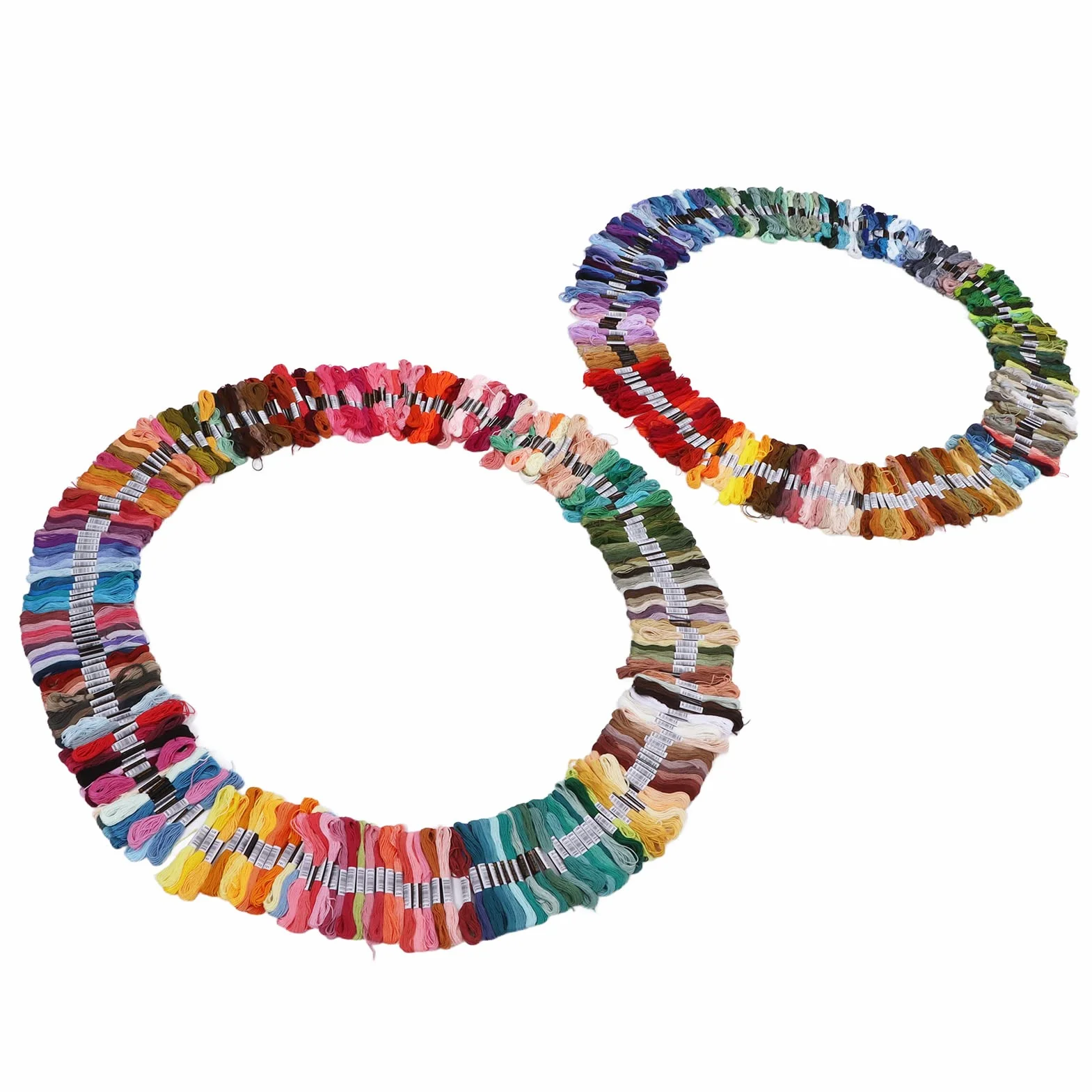 Hilo de bordado multicolor, suministros de costura de poliéster sin decoloración, 447 tonos vibrantes para pulseras, muñecas, guantes, bufandas y manualidades de punto de cruz