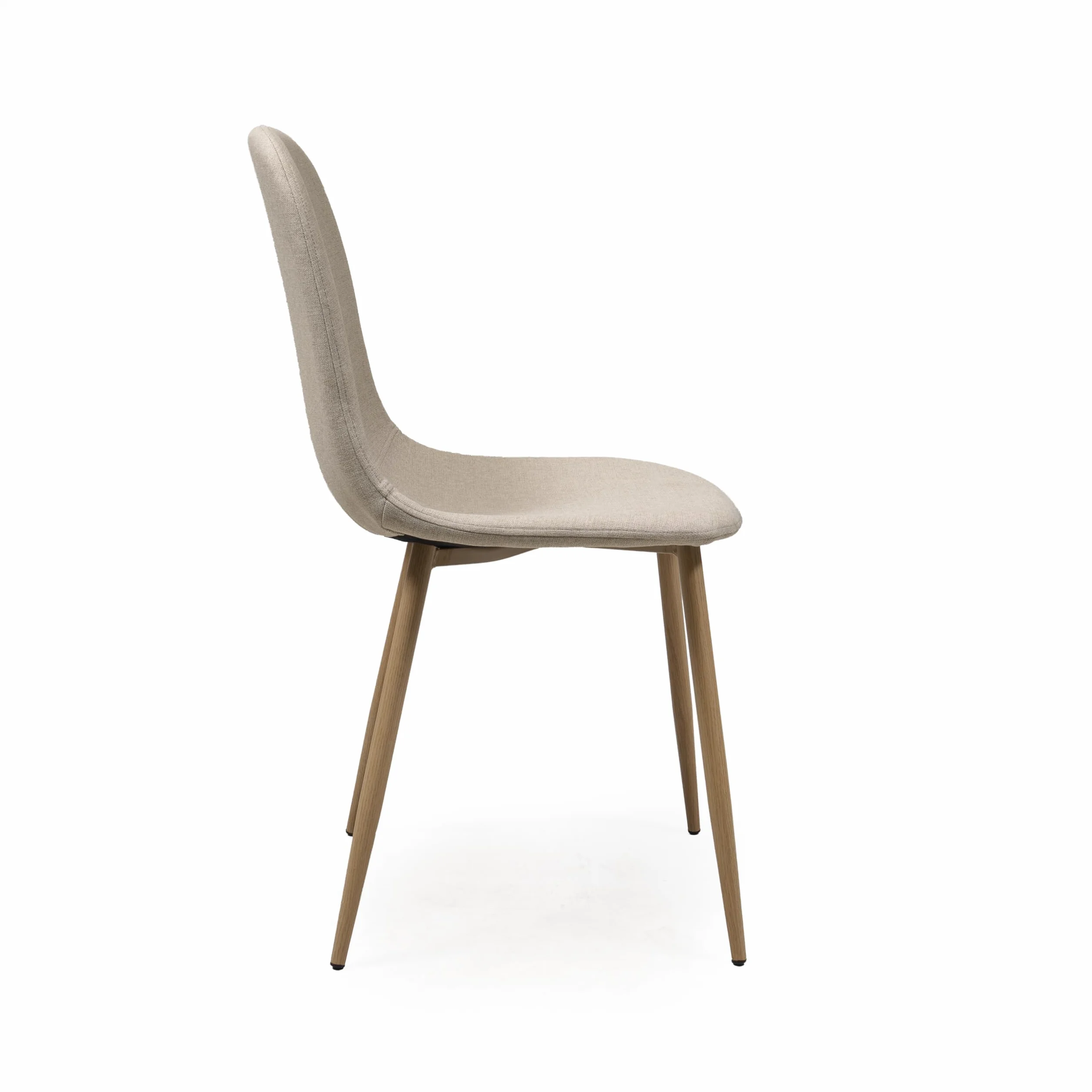Homely® | Pack 4 sillas tapizadas Cairo TX para Comedor | Versatil y Funcional | Patas Metal Color Madera | Diseño cómodo y ergonómico. Ideal Comedor, Escritorio, reunión | Beige