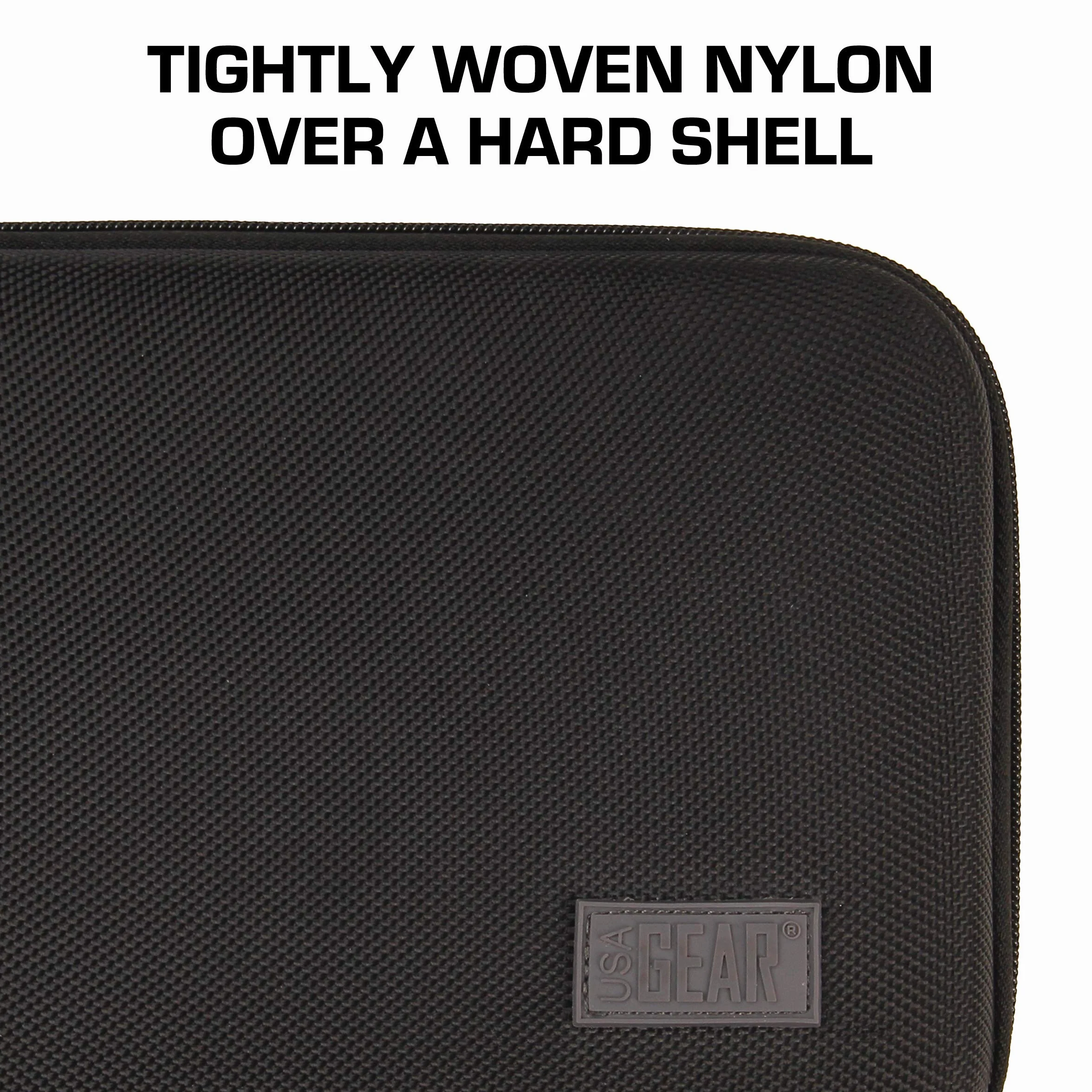 USA Gear - Funda rígida para Dardos (8 Dardos y Accesorios, Puntas, Ejes y Volantes, Compatible con Dardos de Punta Blanda y Punta de Acero, Color Negro