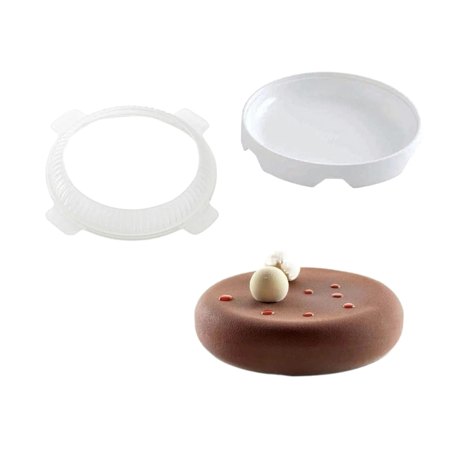 Molde redondo de silicona para tartas, diseño de eclipse, ideal para mousse, helado y pasteles de gasa, bandeja para hornear, accesorios de cocina, herramientas de decoración de pasteles