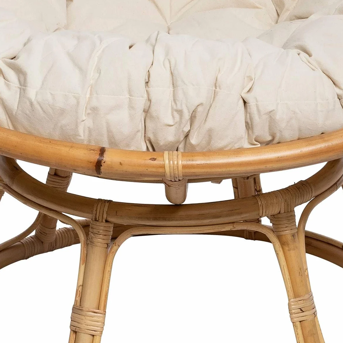 Atmosphera Interior Designer - Sillón de ratán Seram - Cómoda Silla Papasan con cojín - Interior y Exterior - Muebles de jardín, terraza, balcón, Sala de Estar