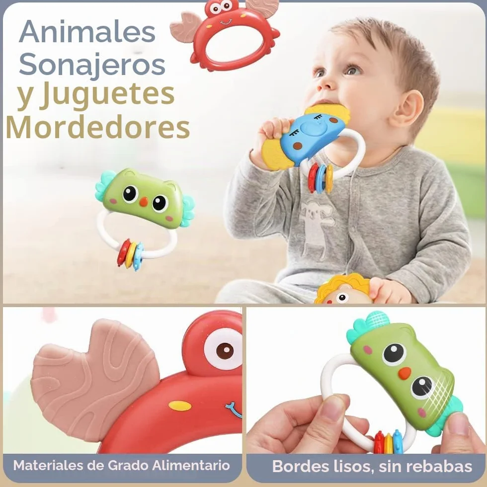 Mini Tudou Móvil de cuna con proyección estelar y función de tiempo, musical con melodías y luces, sonajeros para animales, juguete para recién nacido 0-6 meses