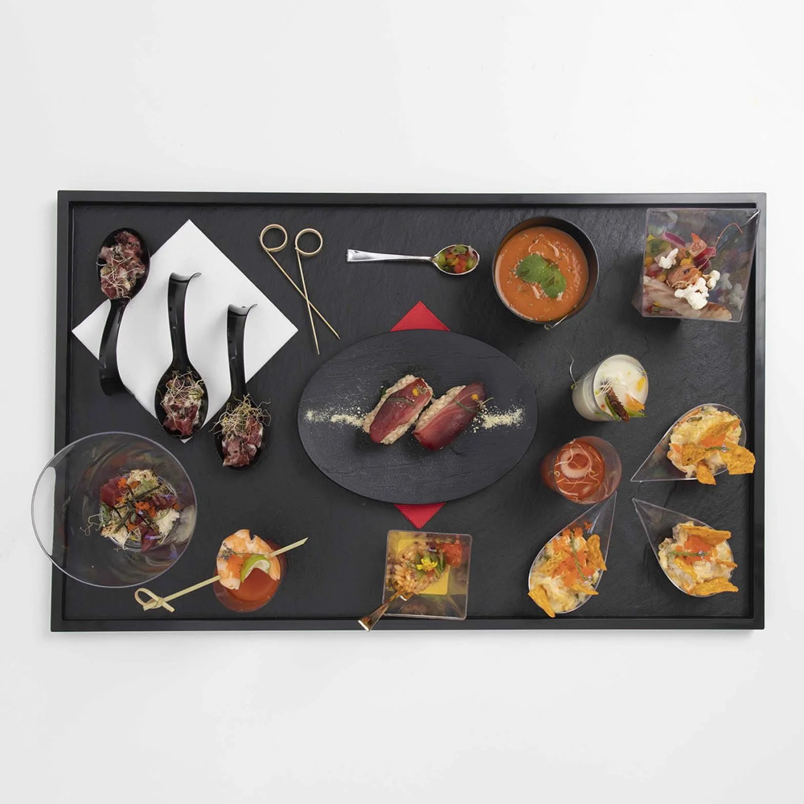 MAXI PRODUCTS - Cuchara Catering - Cuchara Catering Plástico Reciclable - Especial Catering, Eventos, Tapas, Degustación, Food Trucks - CATERING (Lágrima Transparente, 100 Unidades)