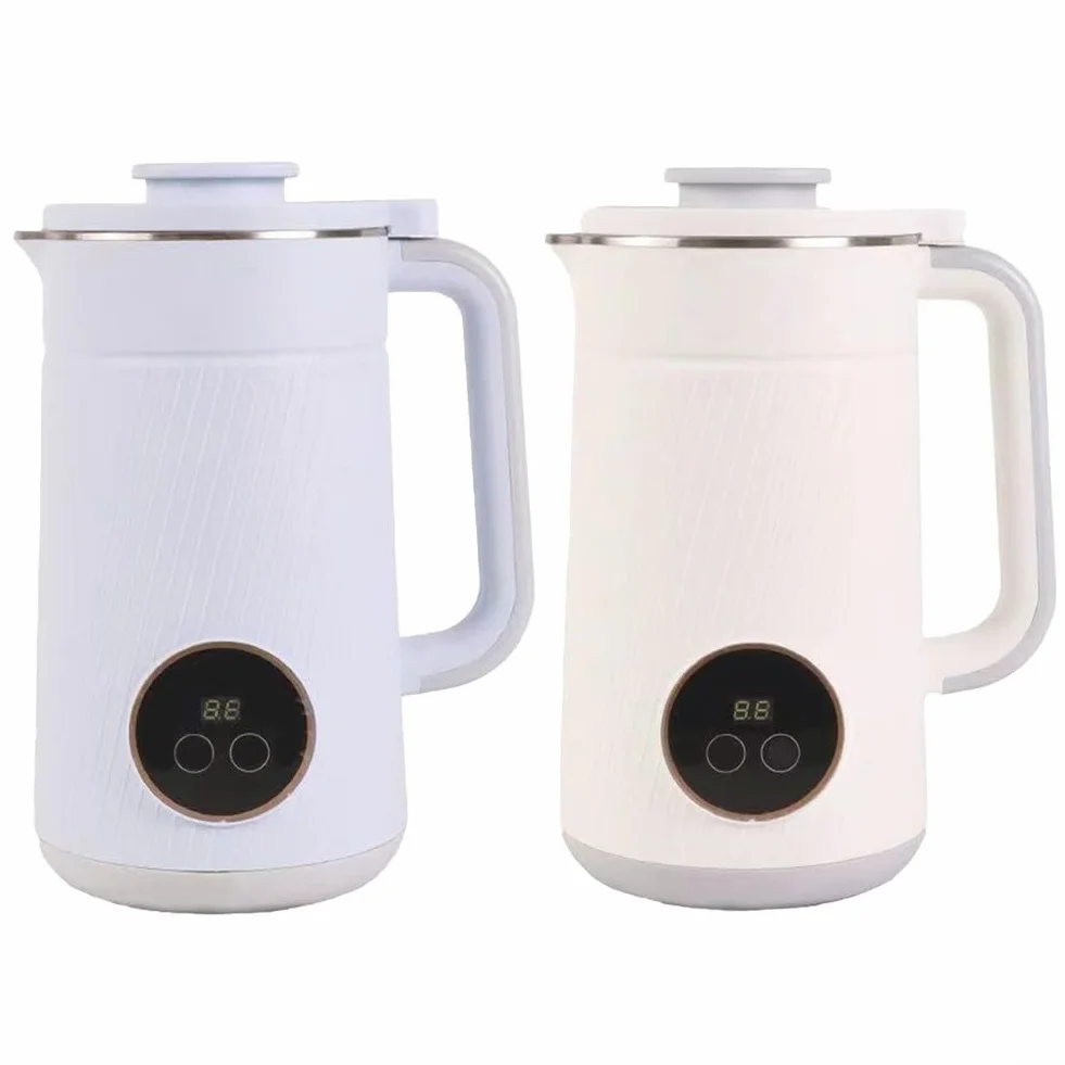Máquina de romper la pared, Fabricante de leche de soja multifuncional, Máquina de leche de soja de limpieza completamente automática para bebidas caseras de leche de nuez (blanco)