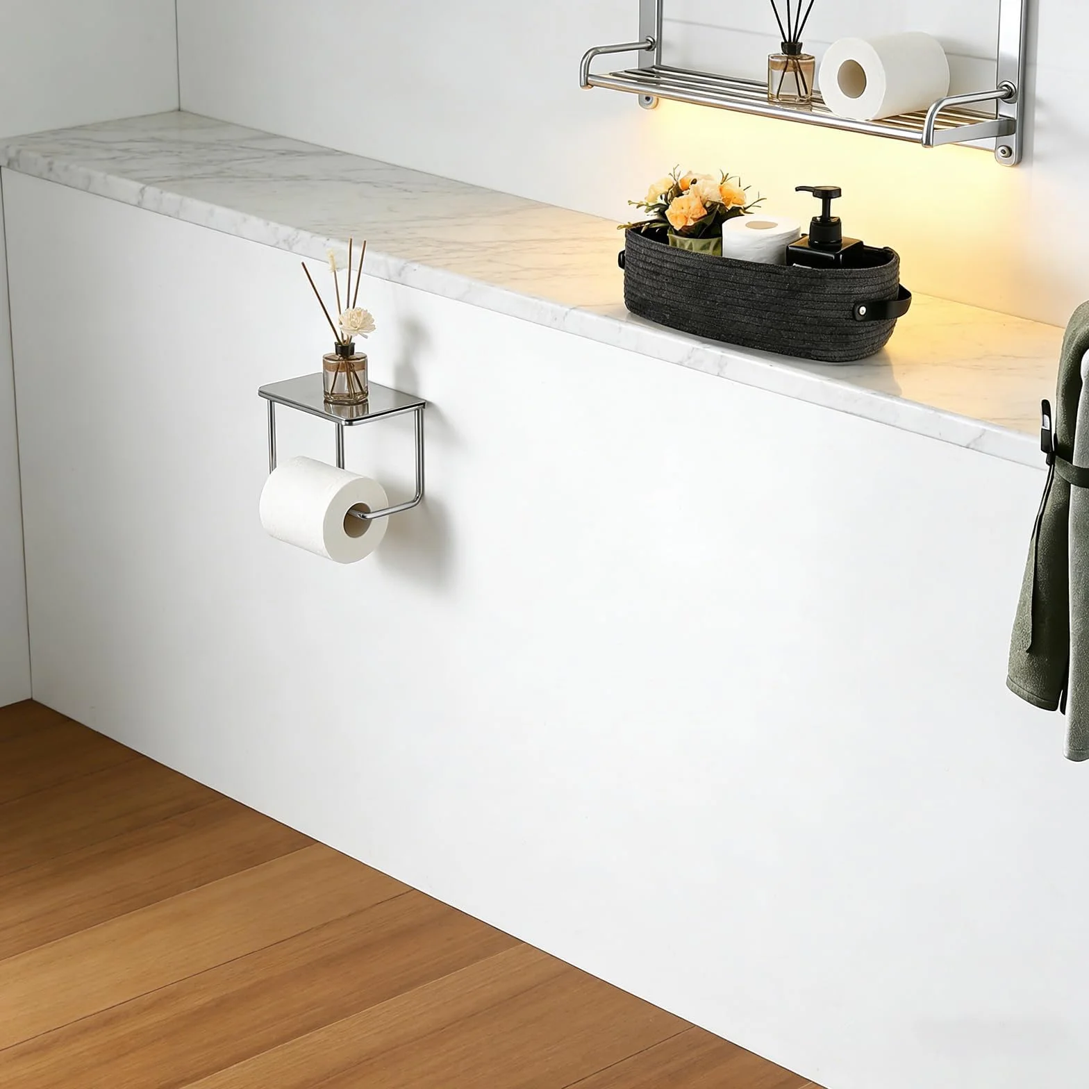 Cestas Almacenaje Baño Algodón 33x15x10 cm Negro Trenzada Organizadoras