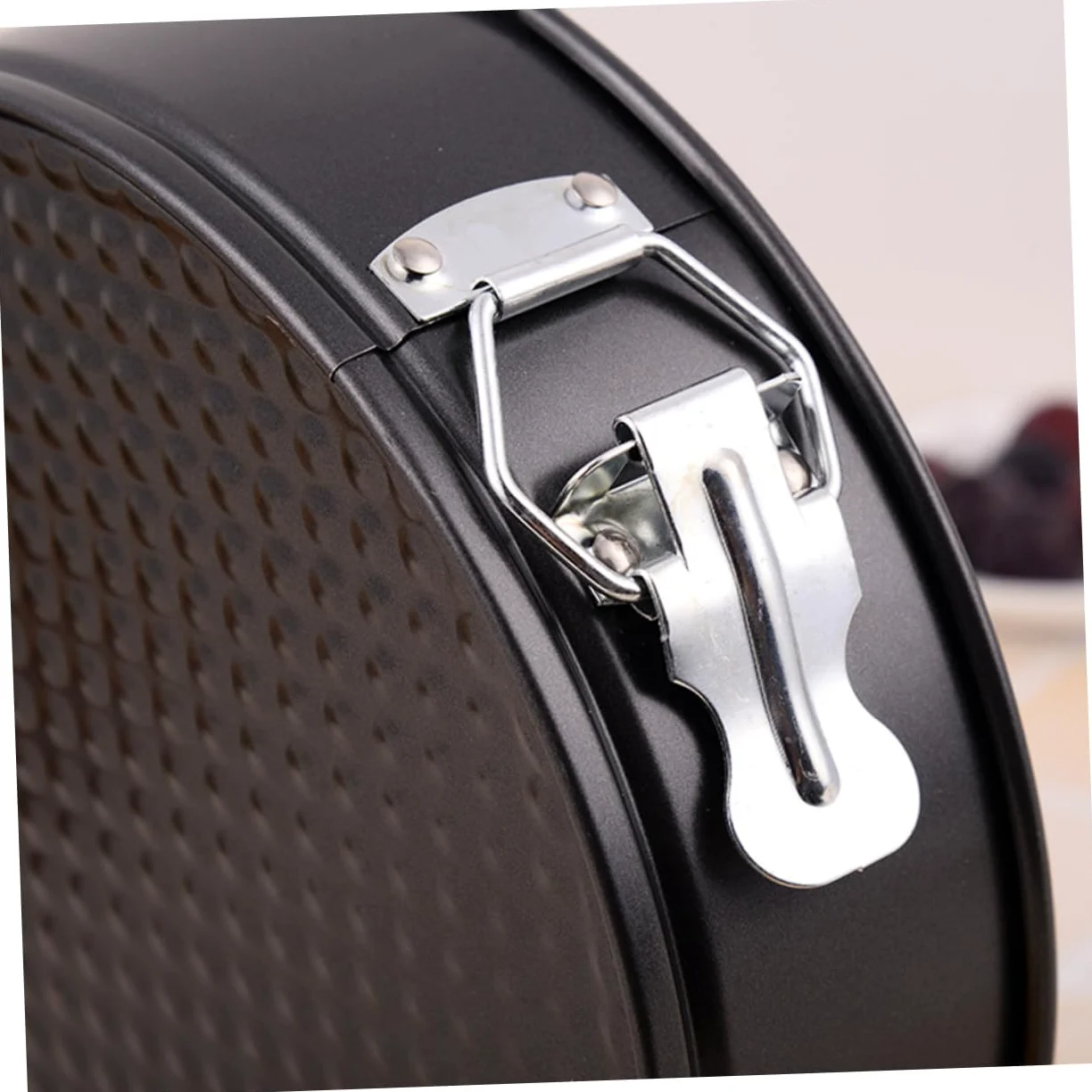 Molde Redondo Hebilla para Tartas 6 Piezas de Acero al Carbono | Negro, Fondo en Forma de Panal, Uso en Casa y Fiesta, Apto para Frigorífico