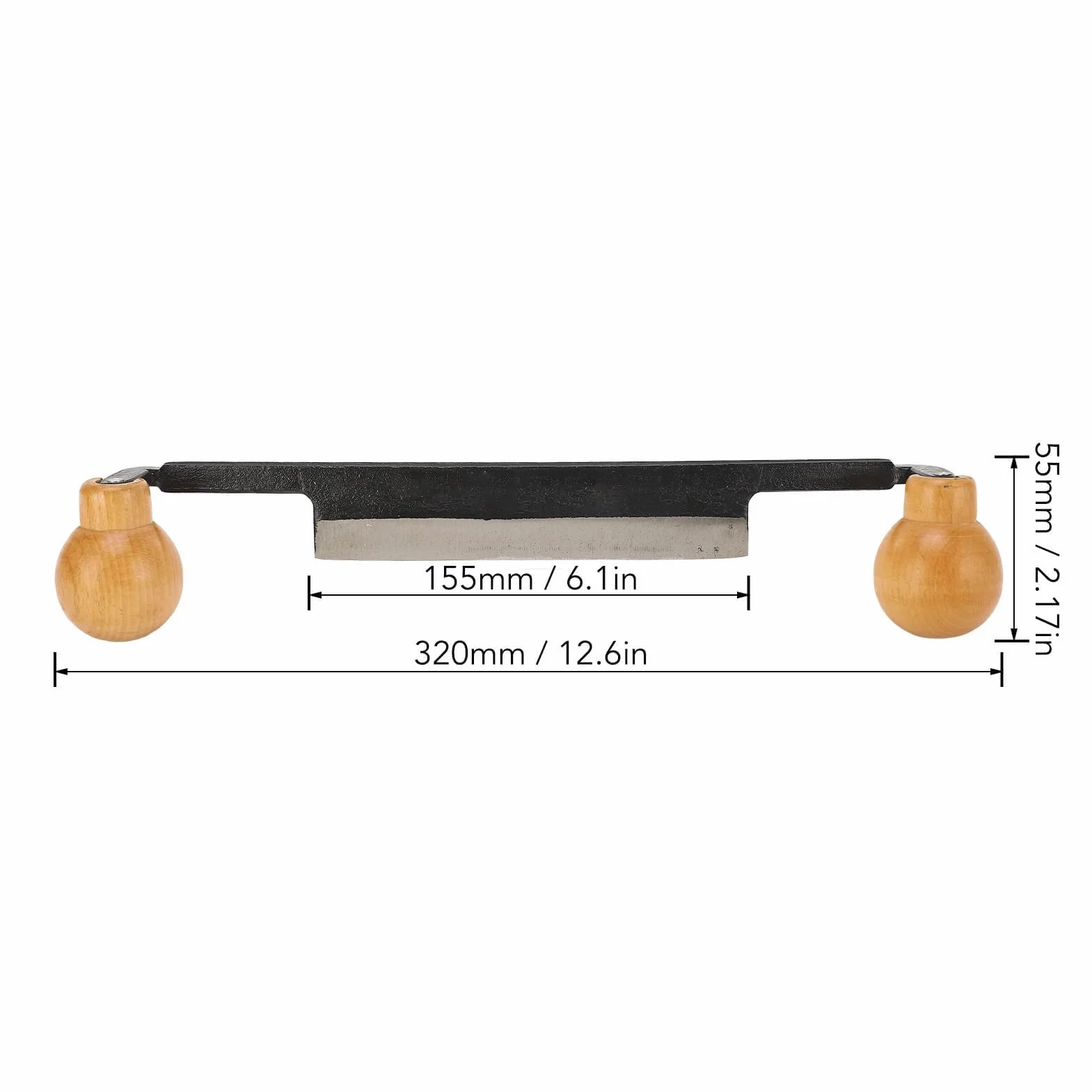 Cuchillo de dibujo recto doble antideslizante mango madera incisivo hoja acero tungsteno herramienta mano afeitado carpintería