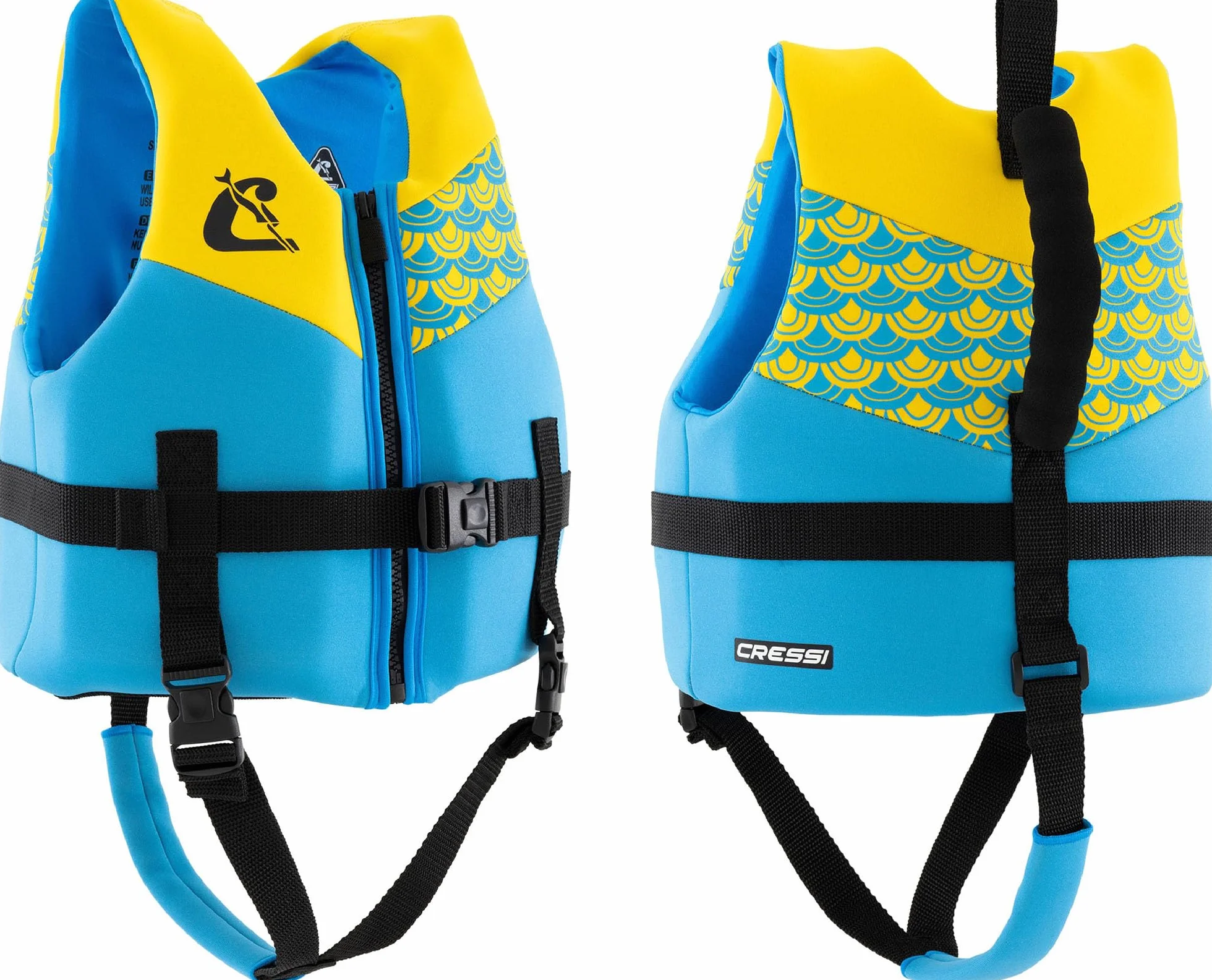 CRESSI Froggy Neoprene Swim Vest - Chaleco de Natación para Niños Equipado con Dos Asas - Una Ayuda Excelente para Flotar y Mantener el Equilibrio en el Agua