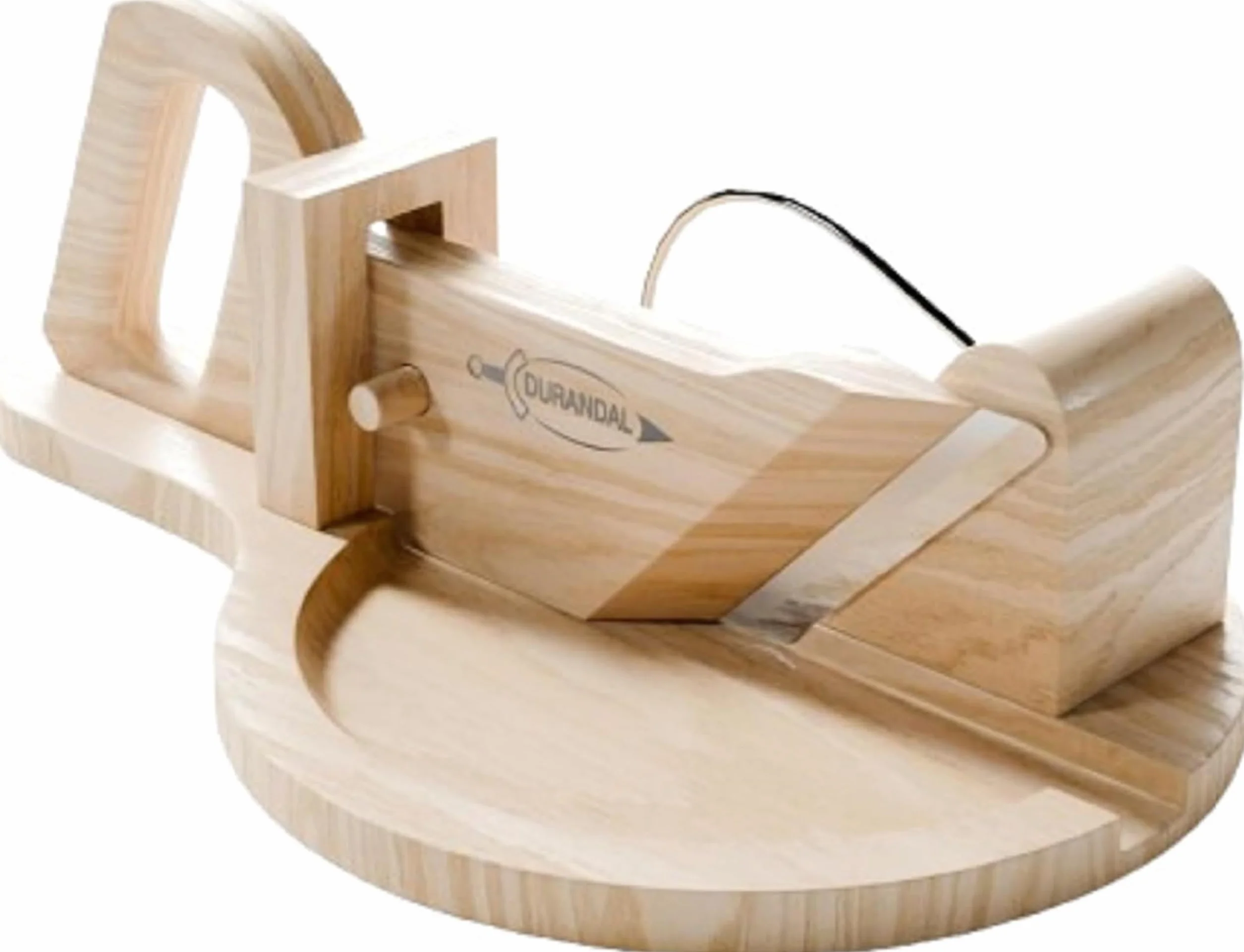 DURANDAL - Cortadora de salchichas guillotina de madera Aper'Hop I Corte manual seguro para embutidos, queso I Hoja de acero inoxidable I Idea de regalo