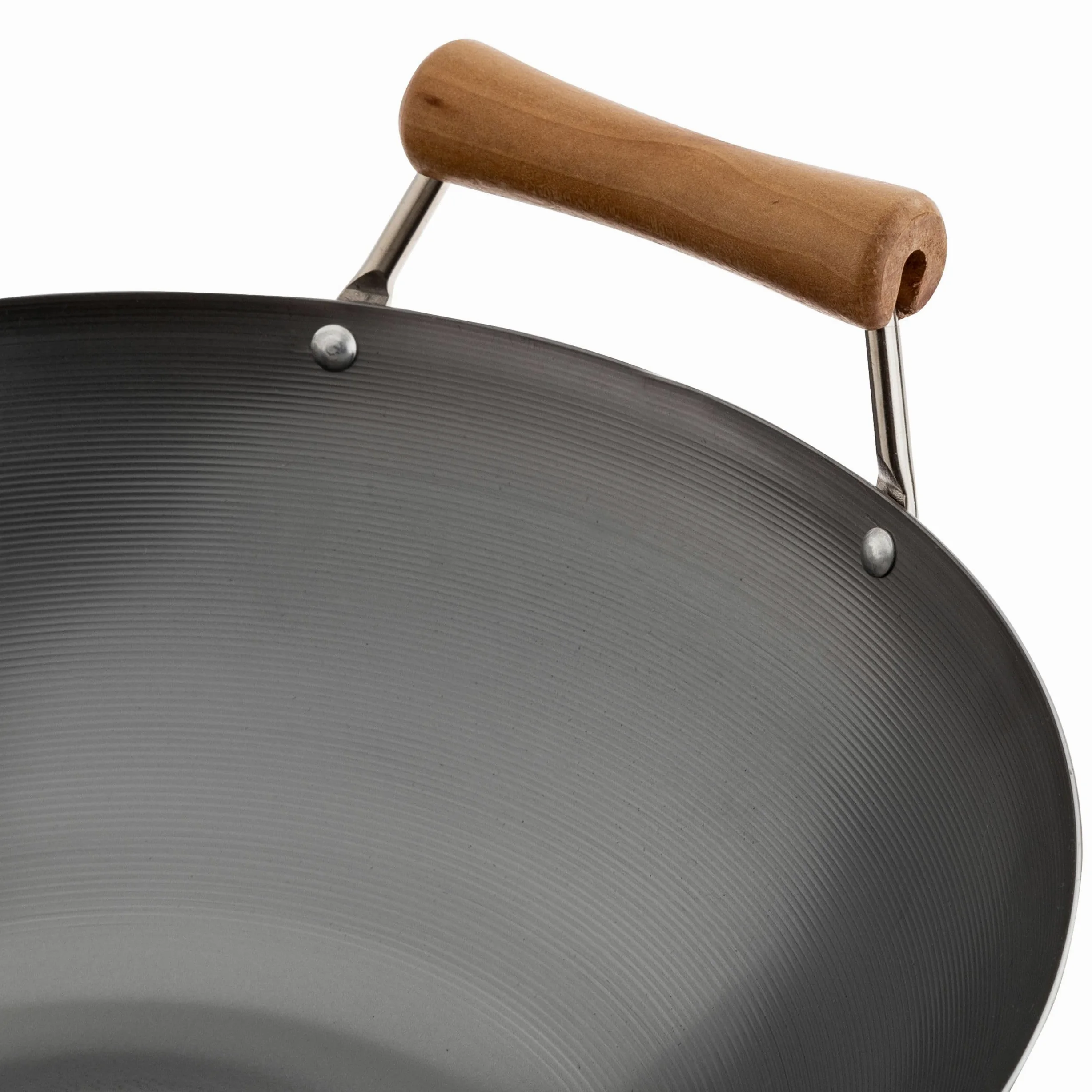 JOYCE CHEN Classic Series Wok de acero al carbono de 14 pulgadas con asas de abedul