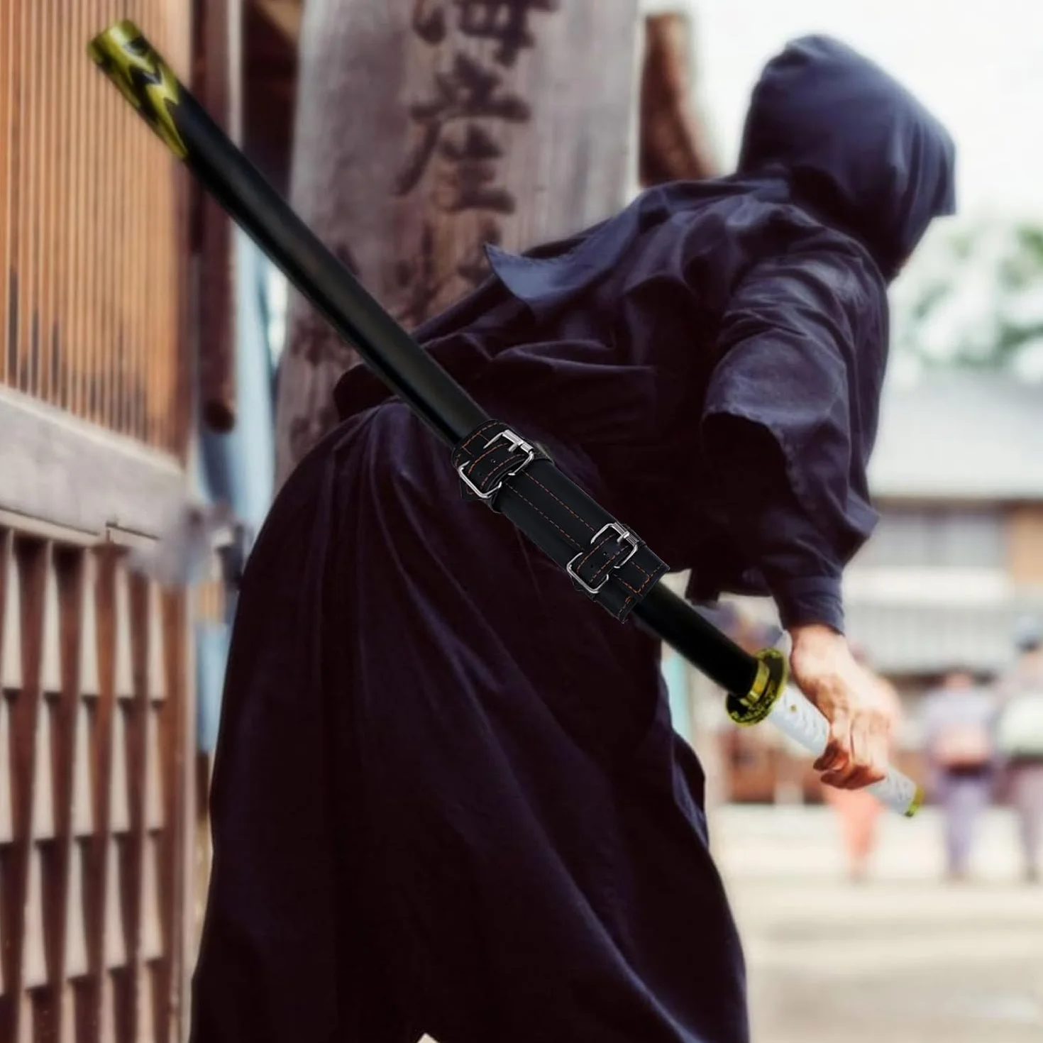 Nizirioo Soporte para espadas con cinturón 105 cm para cosplay samurai