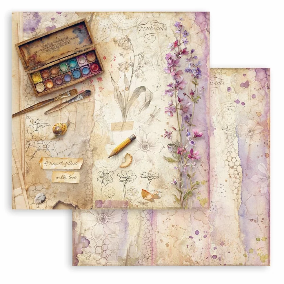 Stamperia - Scrapbook Paper Pad for Scrapbooks, Albums, Cards, Bullet Journals and More, Acid Free, Double-Sided, Perfect for Hobbies, Crafts, and Gifting (All Around) (20.3 x 20.3cm)