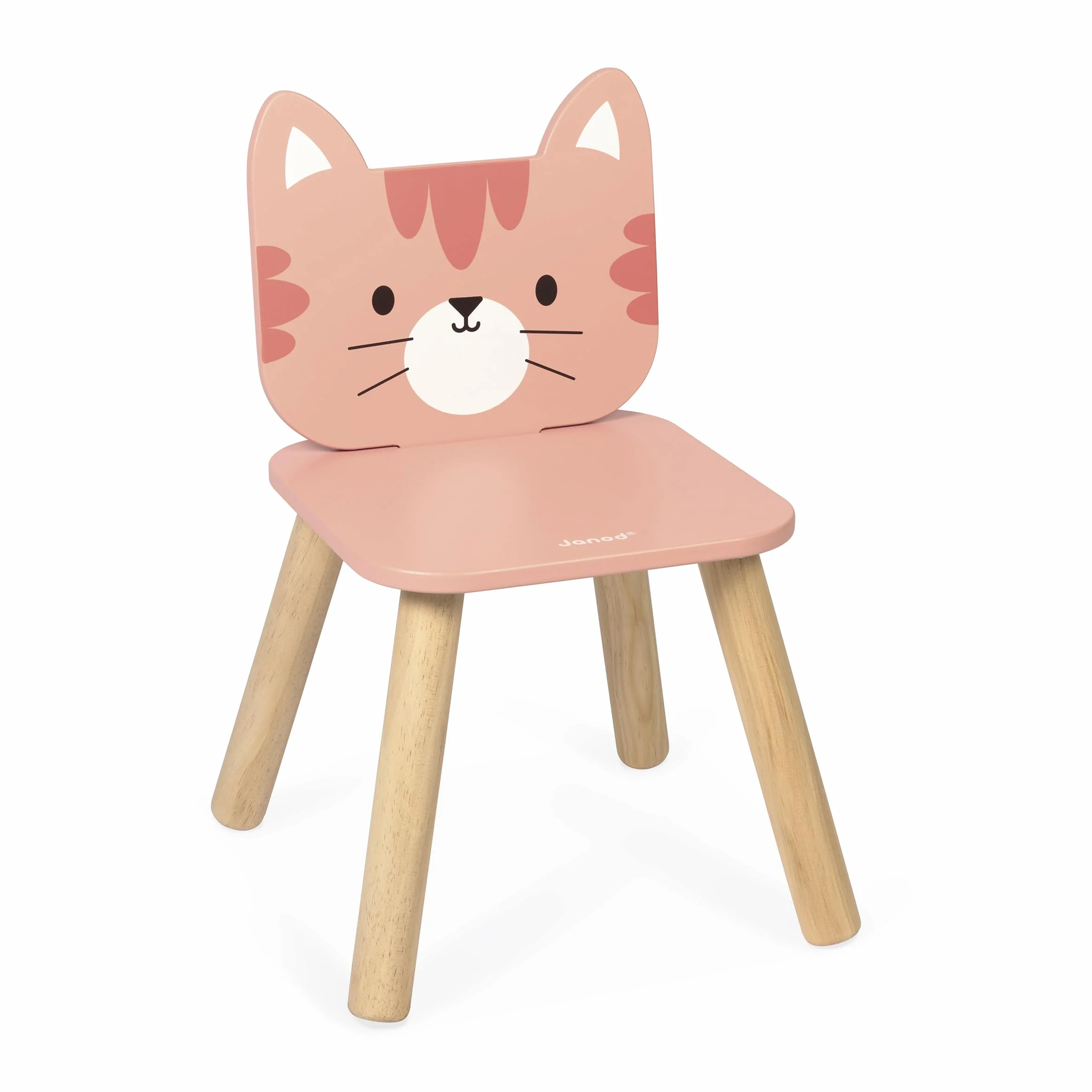 Janod Silla Infantil de Madera para Niños 32x32x47 cm 18 Meses Gato