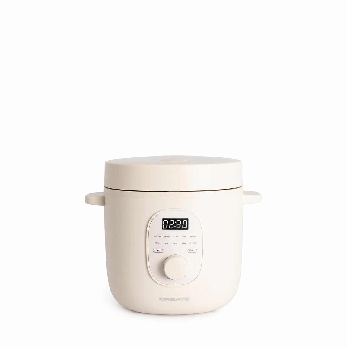 CREATE/RICE COOKER STUDIO/Arrocera eléctrica multifunción 1,2L blanco roto/Programable hasta 24h, con cesta vaporera, prepara tartas, guisos o sopas, función de mantener el calor, 300W