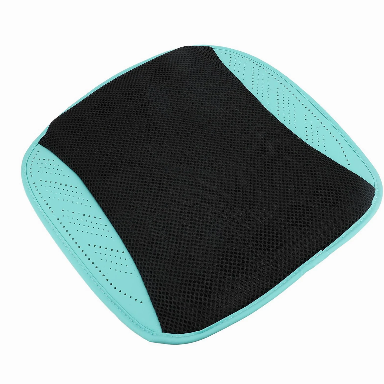 Srliya Cojín de Asiento Ventilado con Tecnología de Ventilador Inteligente, Base Antideslizante Alimentada por USB para el Hogar (Cian Negro)