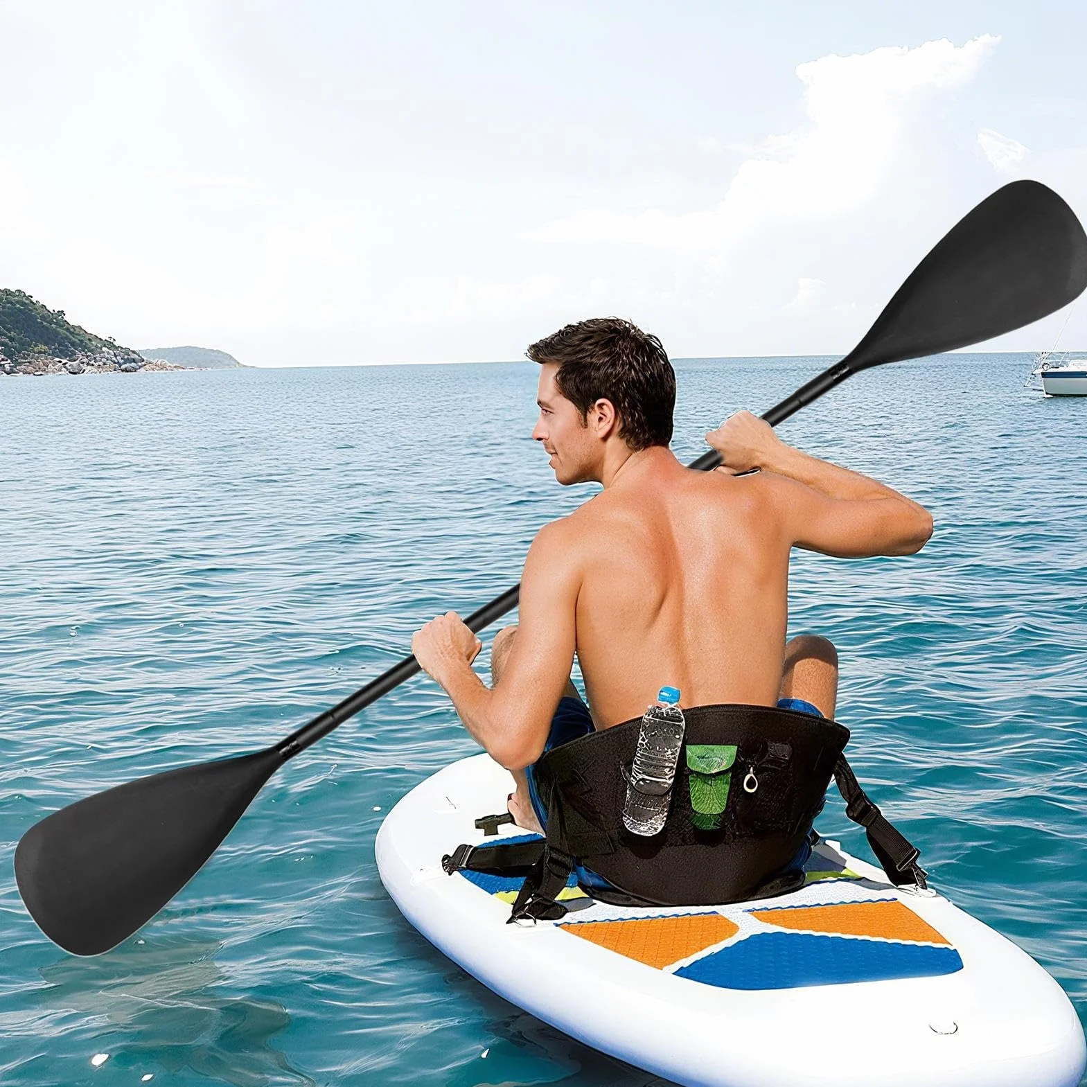 Remos de Kayak para Adultos 2 en 1 Longitud Ajustable Liberación Rápida Cabeza Simple y Doble