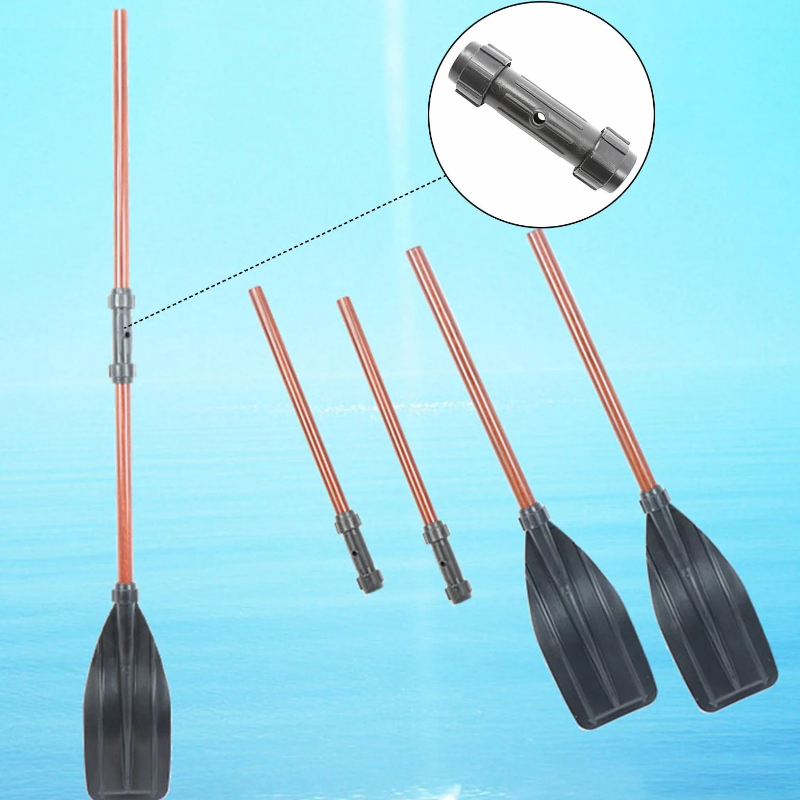 Kayak Engrosado Caña Aluminio PP Hoja Timón Antideslizante Barco Eje Aluminio Polipropileno Reforzado