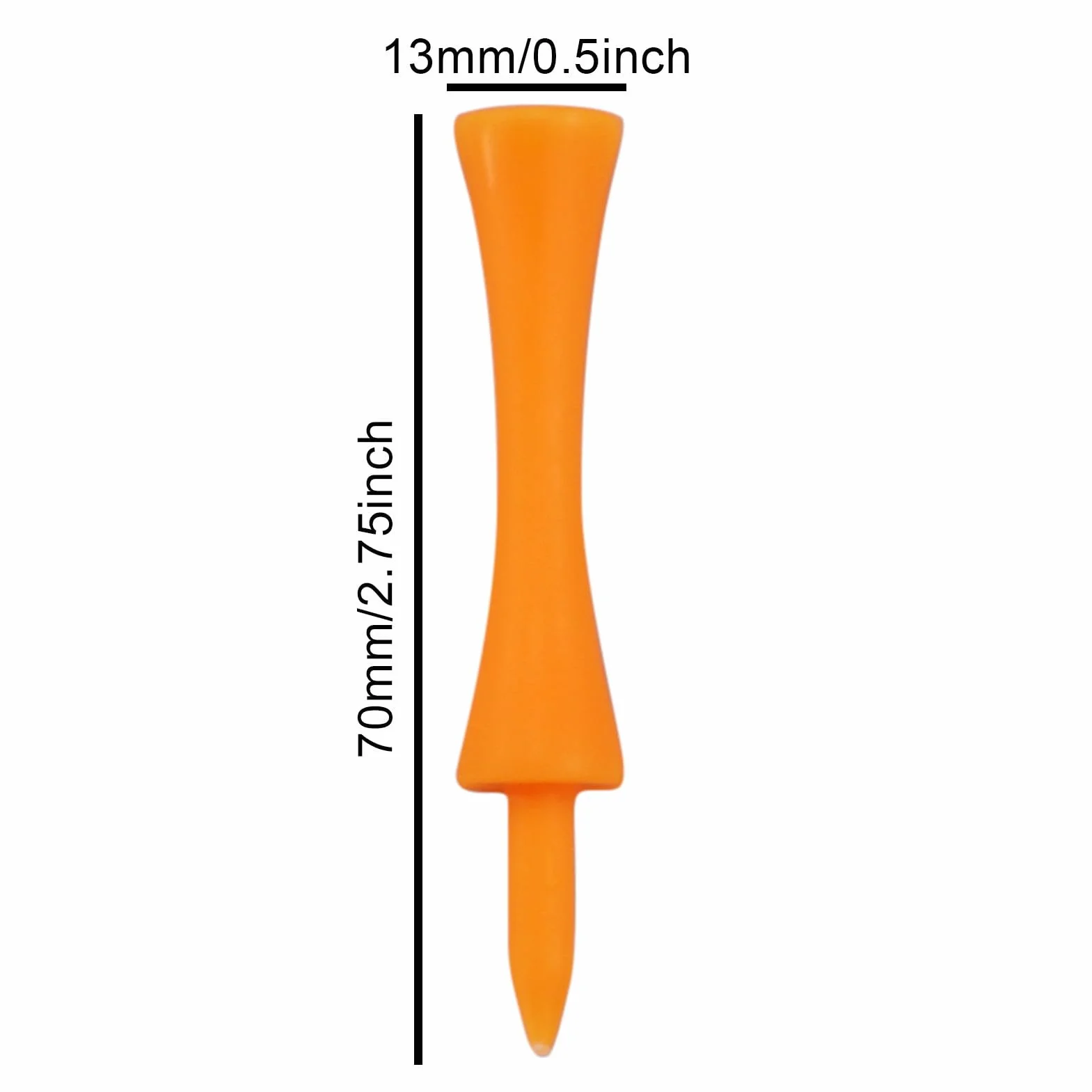 Golf Tees Naranja 70 mm Plástico 100 Piezas