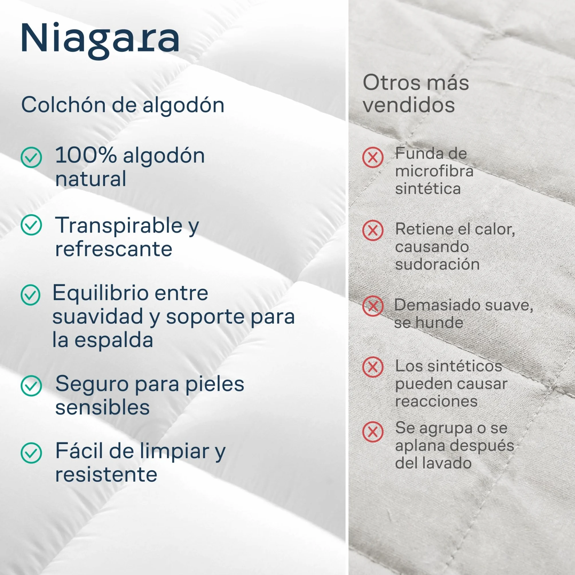 Cotton 100% 130T Mattress Topper 120x190 cm, 600 gsm with Skirt 7D/3D 50/50