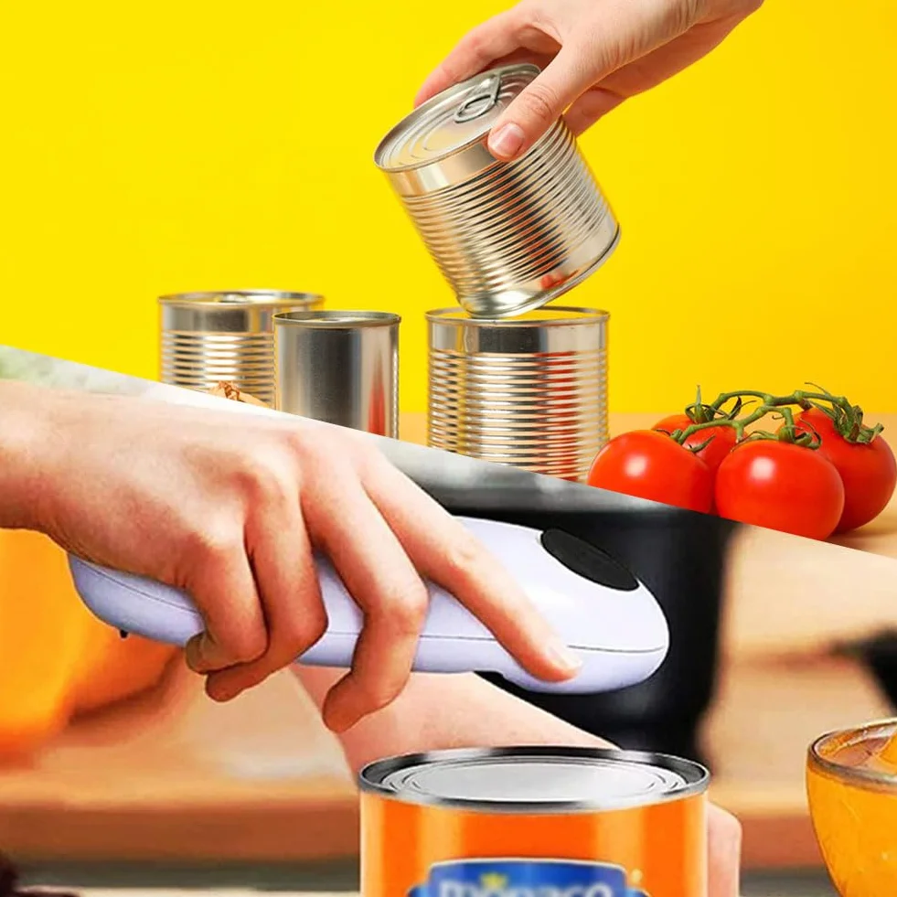 Abrelatas Eléctrico, Abridor Tarros Eléctrico, Abrelatas Manos Libres, Automatic Abrelatas, Abrelatas Eléctrico Portátil, Abrelatas Eléctrico Cocina, Para Cocineros, Personas mayores