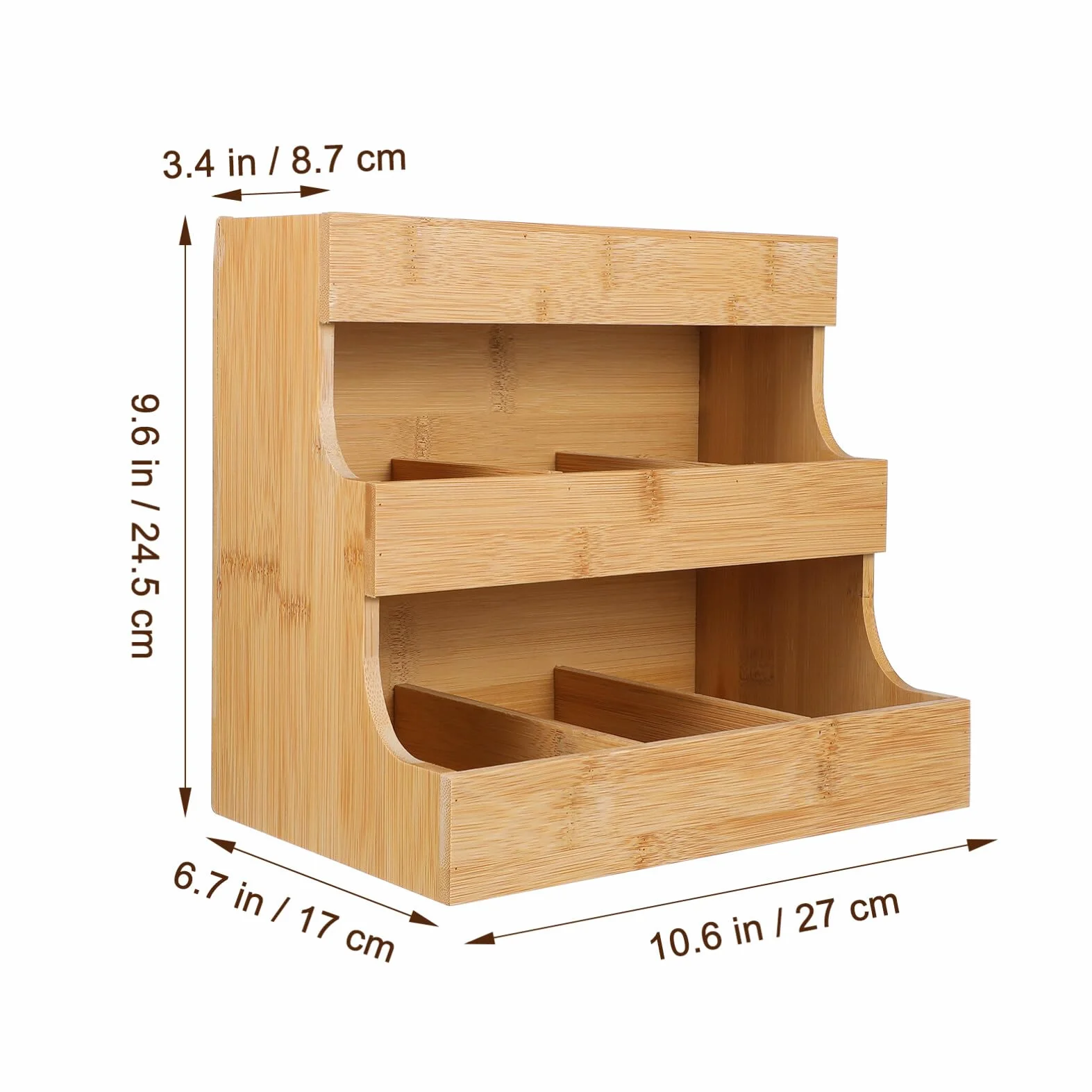 Tofficu Organizador De Bolsas De Té Soporte De Almacenamiento Para Bolsas De Té Contenedores De Caja De Té De Madera De 3 Capas Estante Para Paquetes De Té Para Gabinete Encimera Oficina
