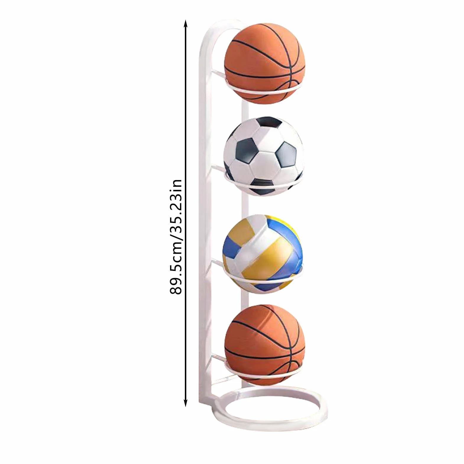 Soporte Balones Multifunción Estante Almacenamiento Voleibol Hierro 5 Capas Resistente Óxido