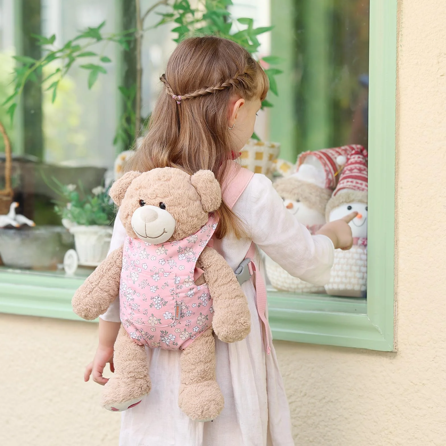 GAGAKU Transportador de muñecas para niños pequeños, portabebés, Rosa Flores de Pera