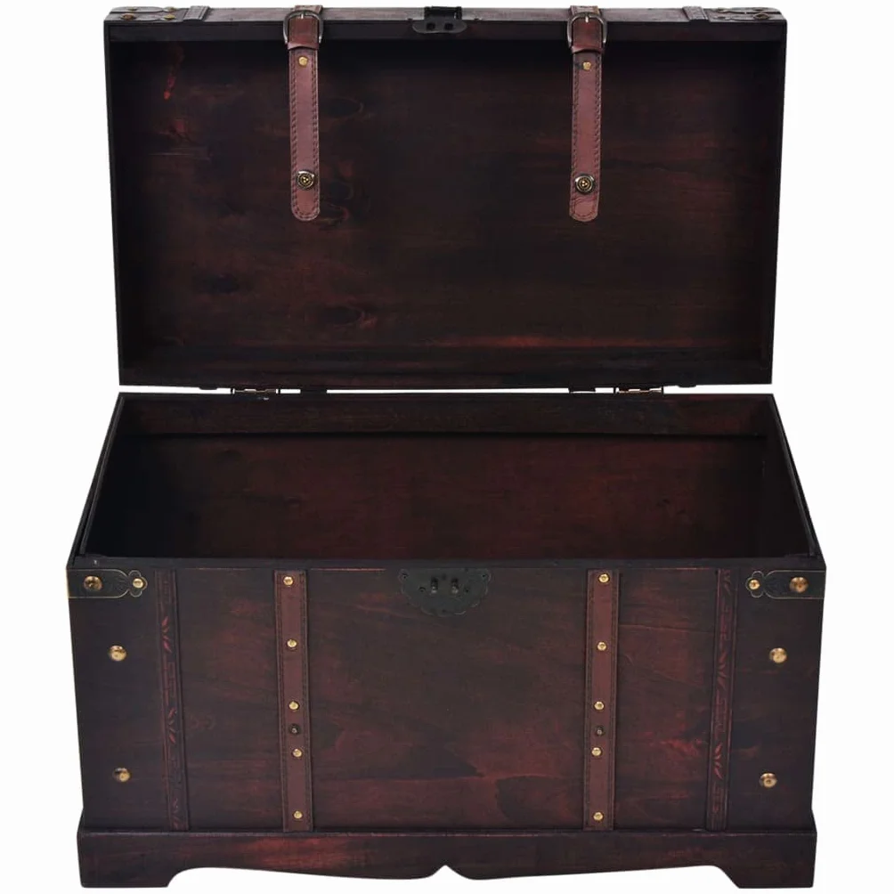 Baúl Vintage de Madera 66x38x40 cm Marrón,245478