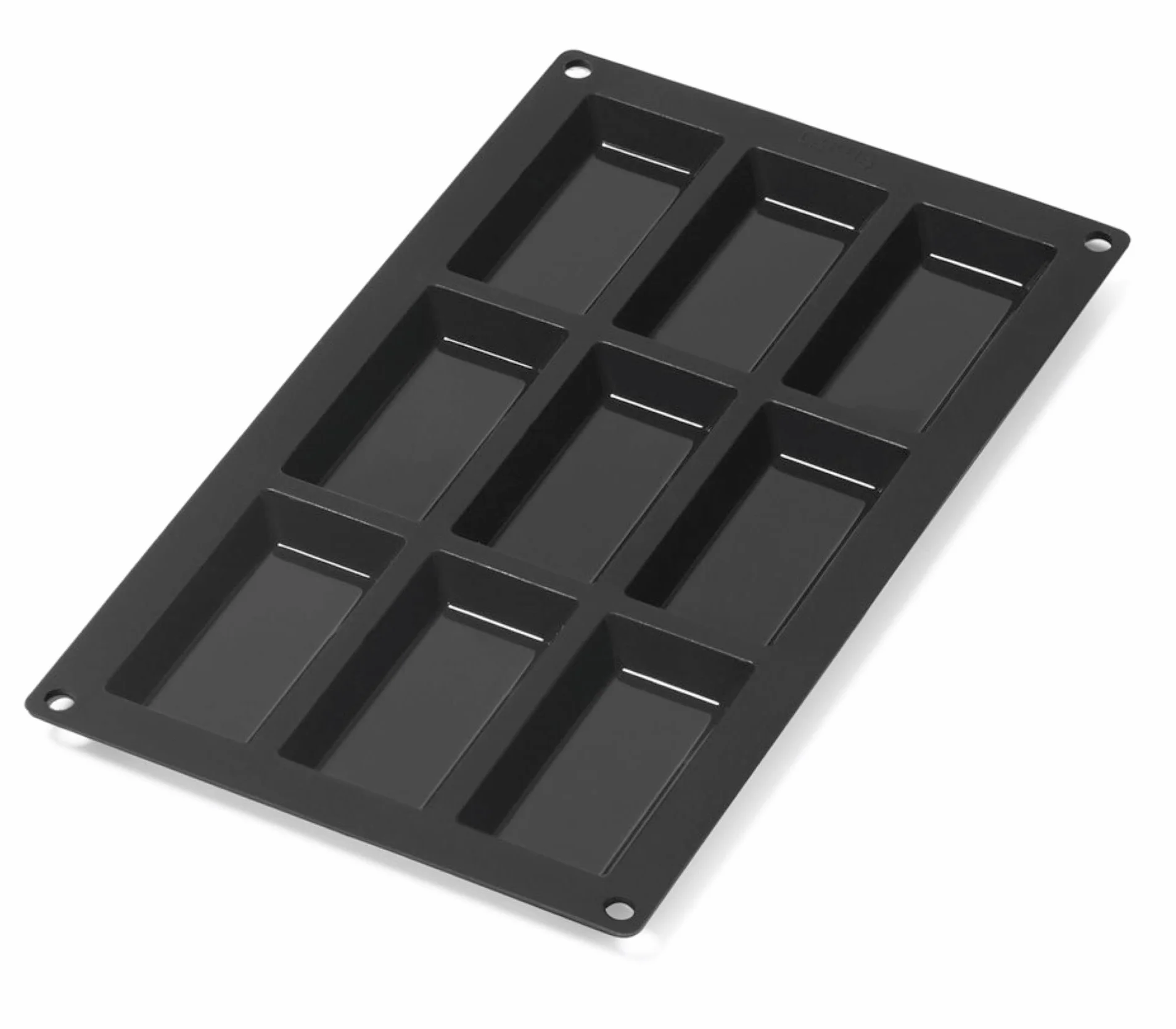 Lékué Molde silicona platino Gourmet Financier, Negro, 9 cavidades