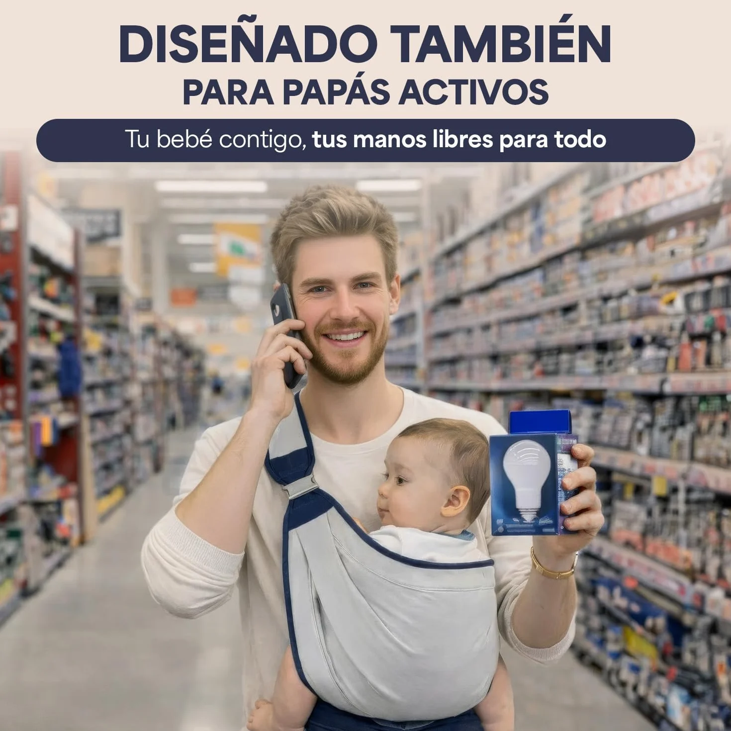 Portabebe Fular Portabebe con Cierre Reforzado de Seguridad y Diseño Ergonómico para 0-36 Meses