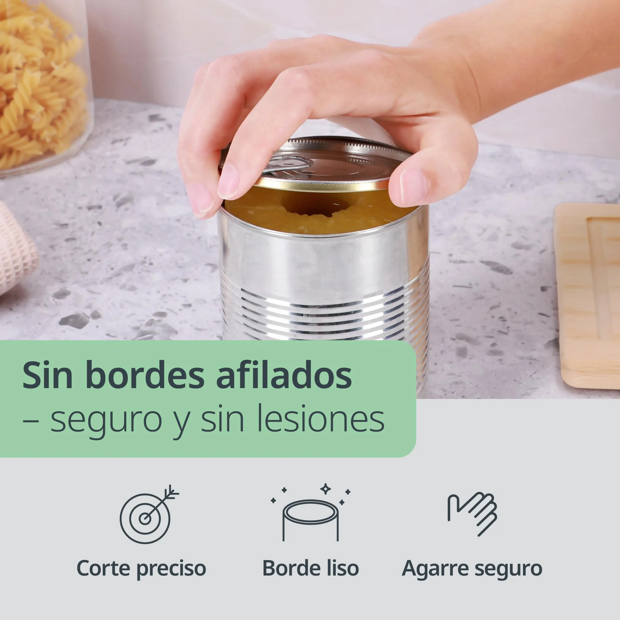 ADE Abrelatas eléctrico | abridor de botes sin esfuerzo | perfecto para personas mayores | práctico abridor de latas con imán y gancho | sin bordes afilados | pilas incluidas