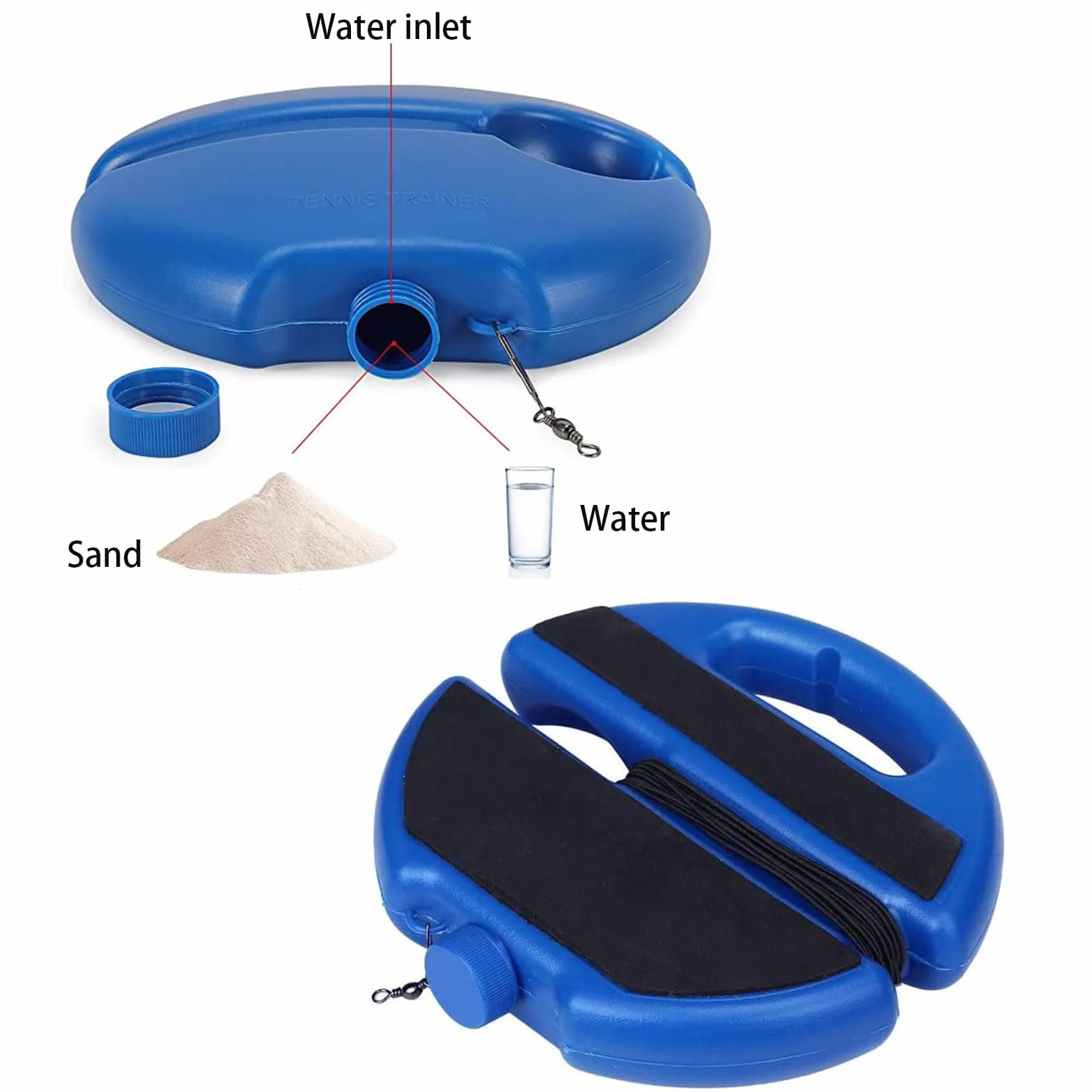 Entrenador Elástico de Tenis para Principiantes, Niños y Adultos - Pelota de Rebote 1 Pieza (Azul)