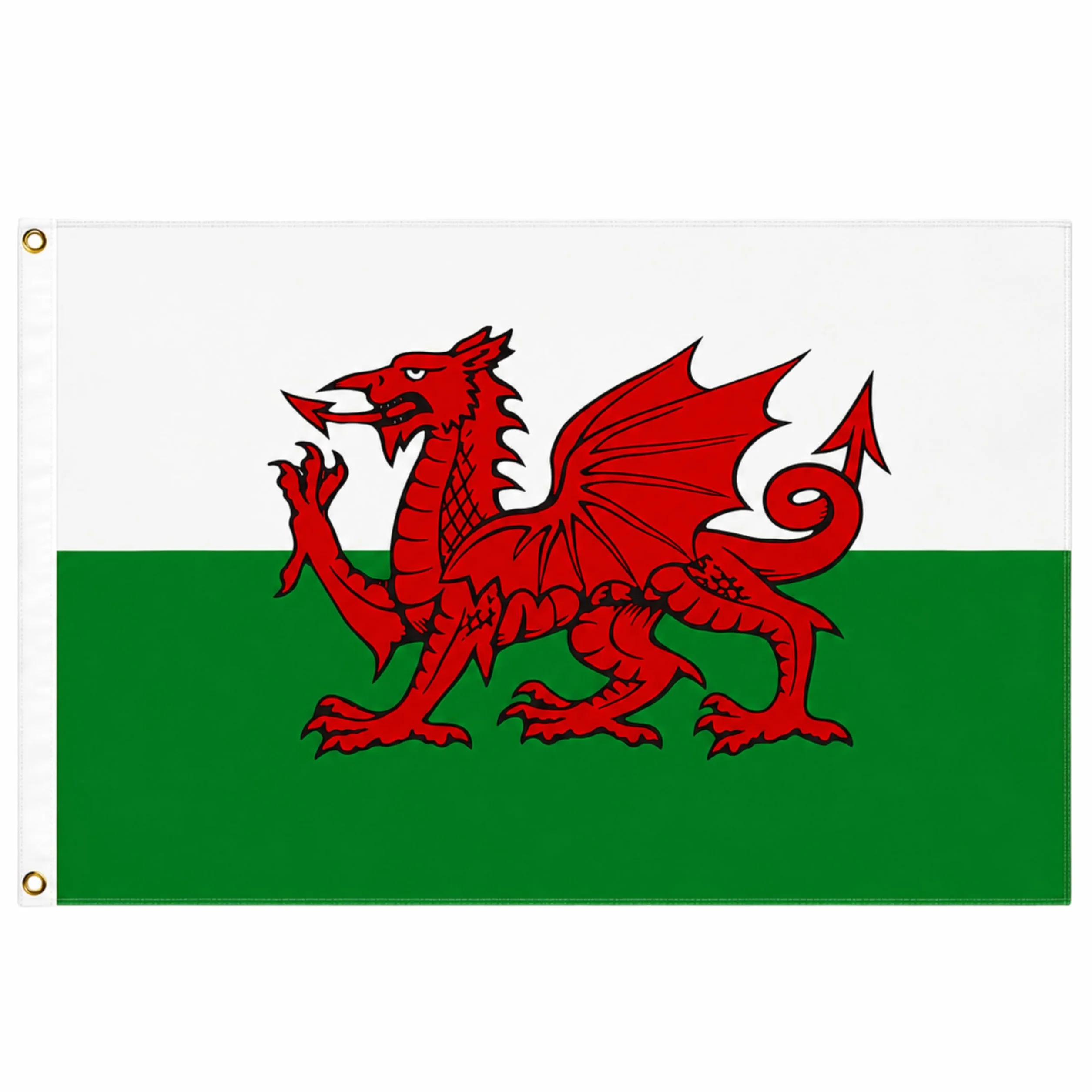 SHATCHI Grande bandera de Gales dragón galés Cymru 3x2 pies poliéster ojales latón