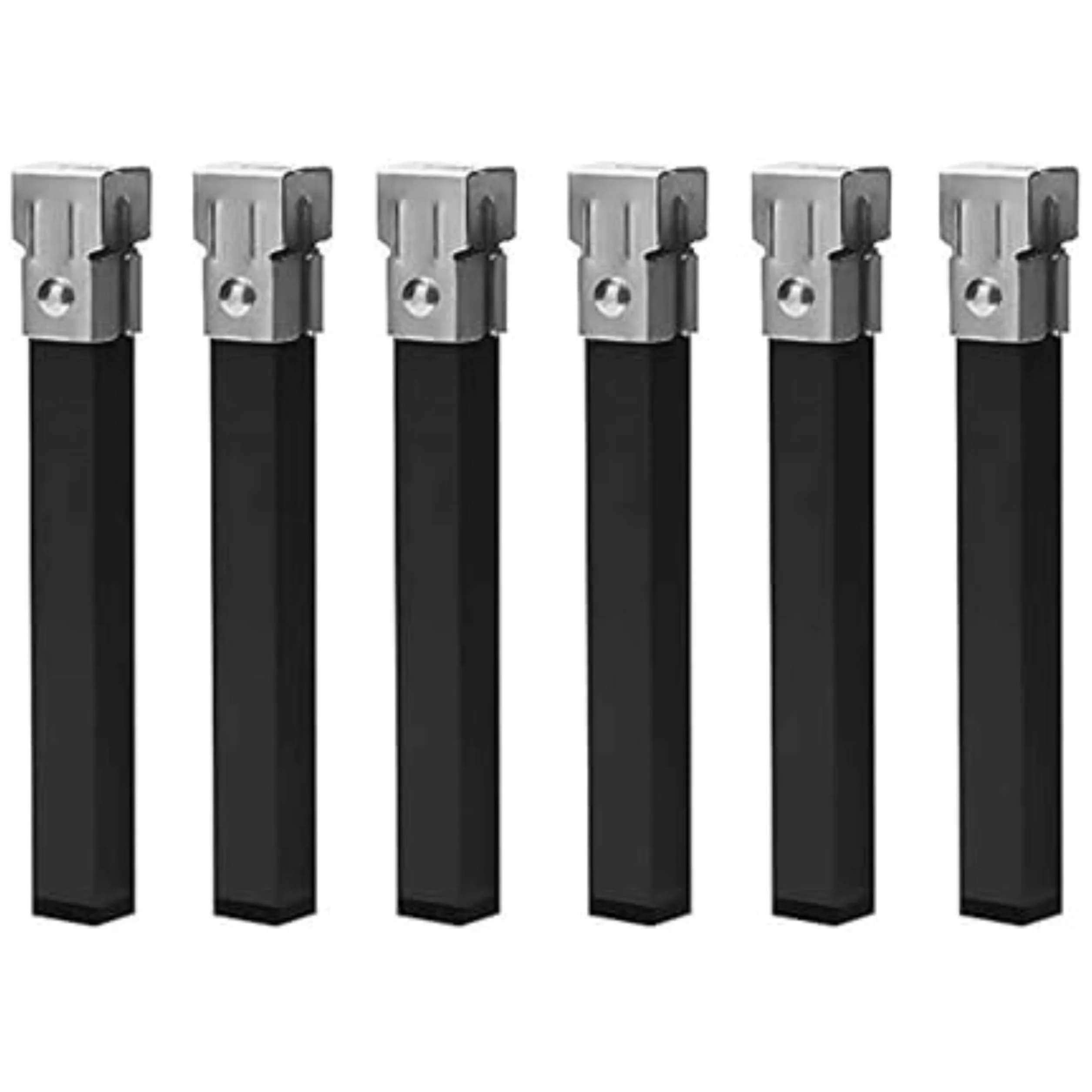 Miroytengo Juego de 6 Patas Cuadradas 25 cm Metálicas con Abrazadera para Somier Tubo 30x30 mm