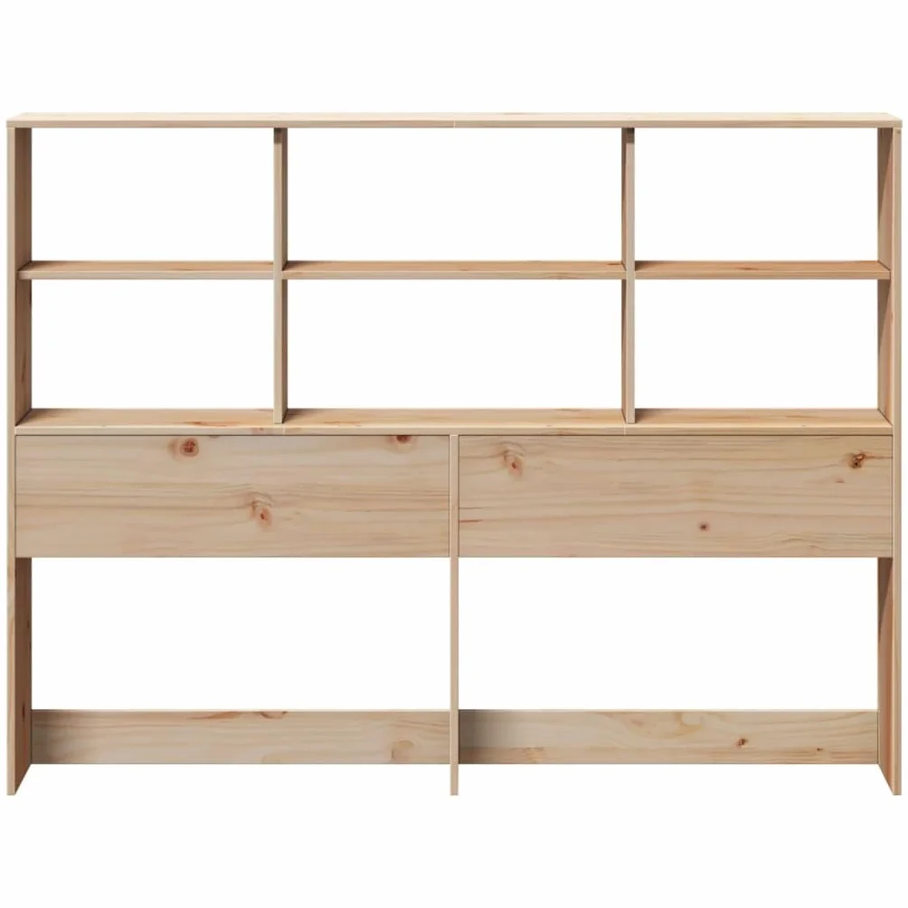 vidaXL Cabecero de Cama con almacenaje Madera Maciza de Pino 135 cm, cabecero de Cama, cabecero de Madera Maciza, cabecero con Compartimentos