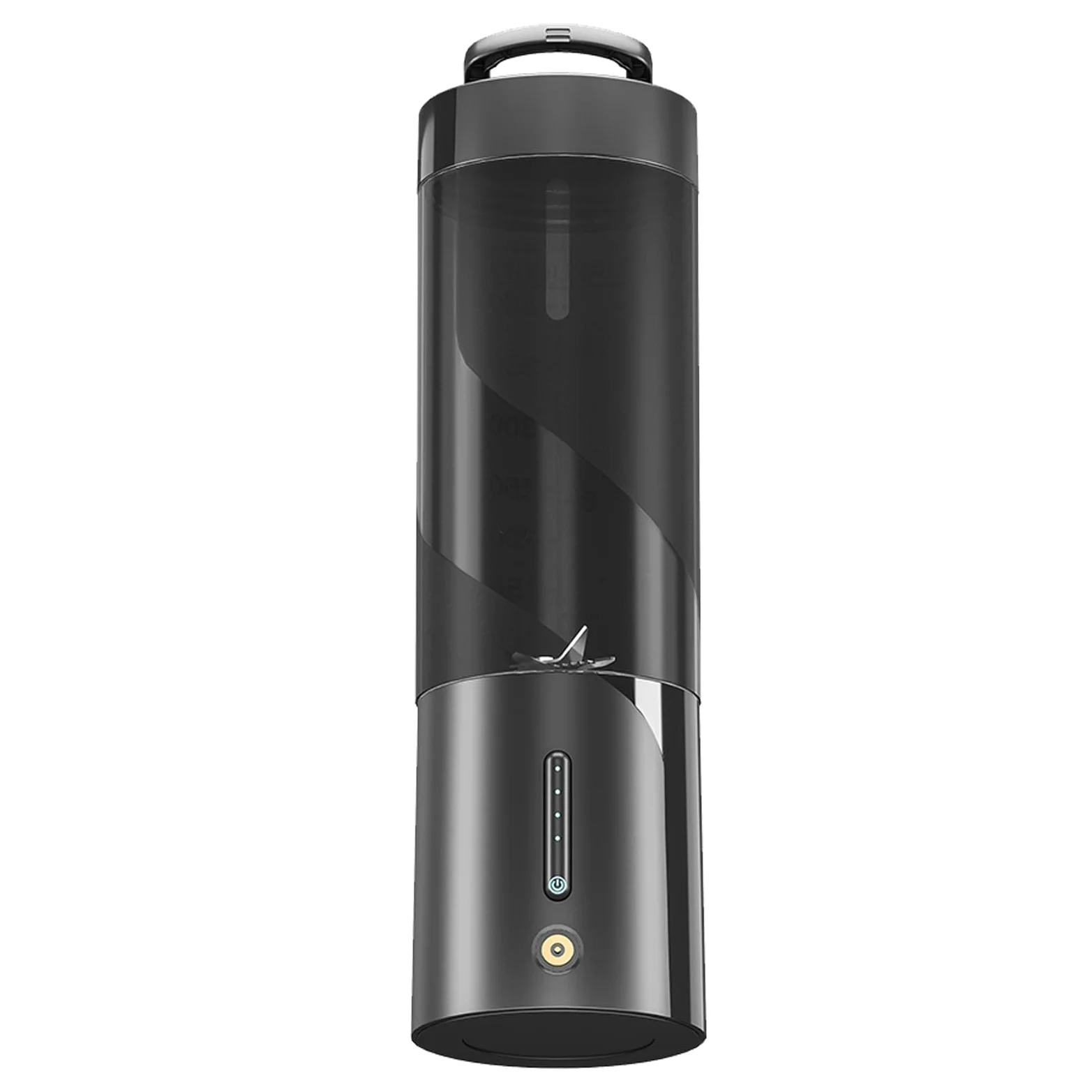 Licuadora portátil, capacidad de 450 ml, licuadora de tamaño personal de 15 W con carga magnética, vaso exprimidor eléctrico de 6 cuchillas para deportes, viajes, gimnasio, al aire libre (negro)