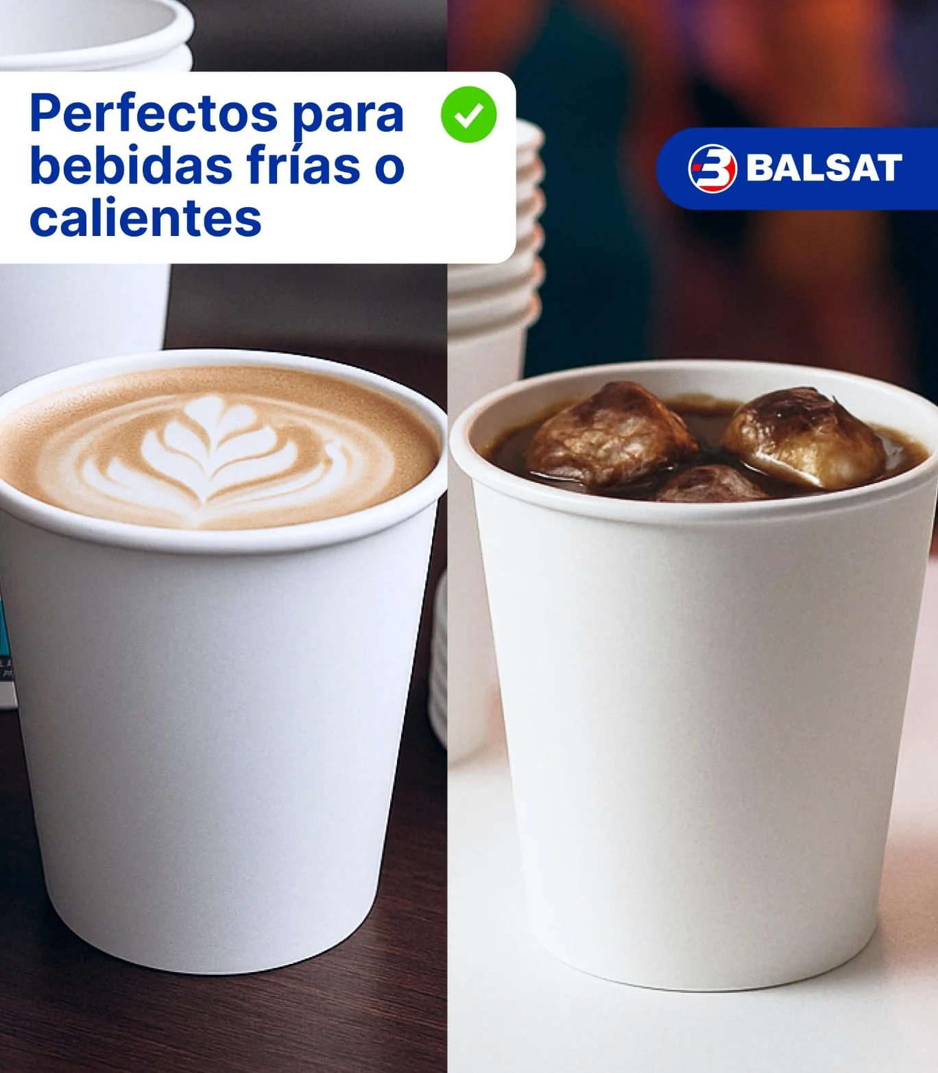 BALSAT Vaso Papel Blanco 200 ml. Fuentes de Agua, Bebidas para llevar, Resistente al calor y al frio. Reciclable y compostables (1000)